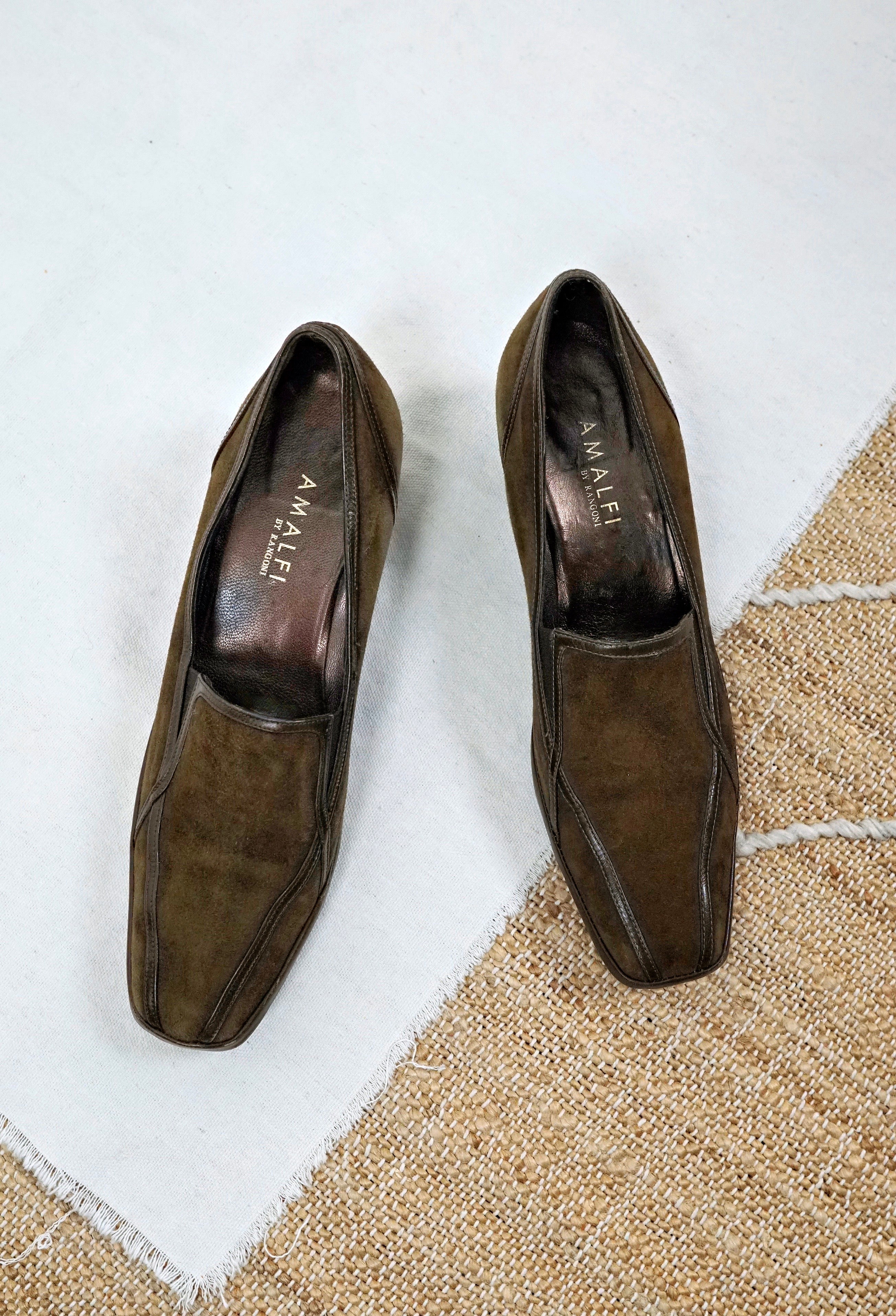 Amalfi by Rangoni Olive Suede Shoes 10 N – therapi