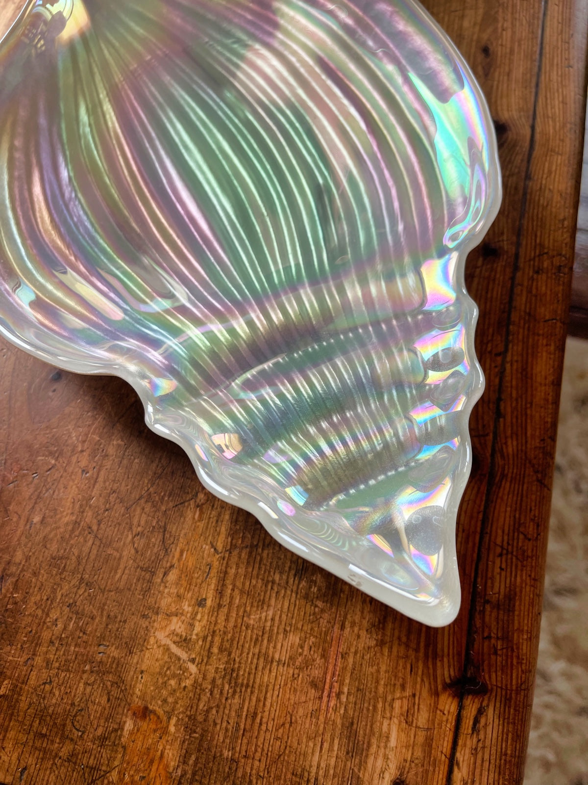 Iridescent Conch Shell Bowl-closiTherapi | vinTage