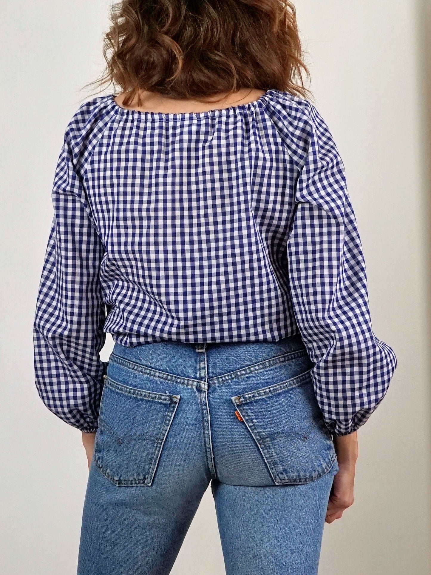 Vintage 60's Gingham Peasant Top-closiTherapi | vinTage