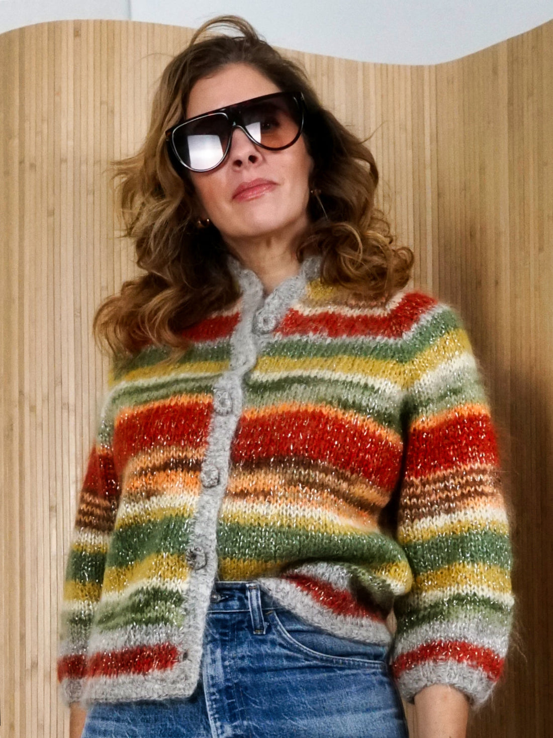 Vintage 60's Mohair Stripe Cardigan Sweater-closiTherapi | vinTage