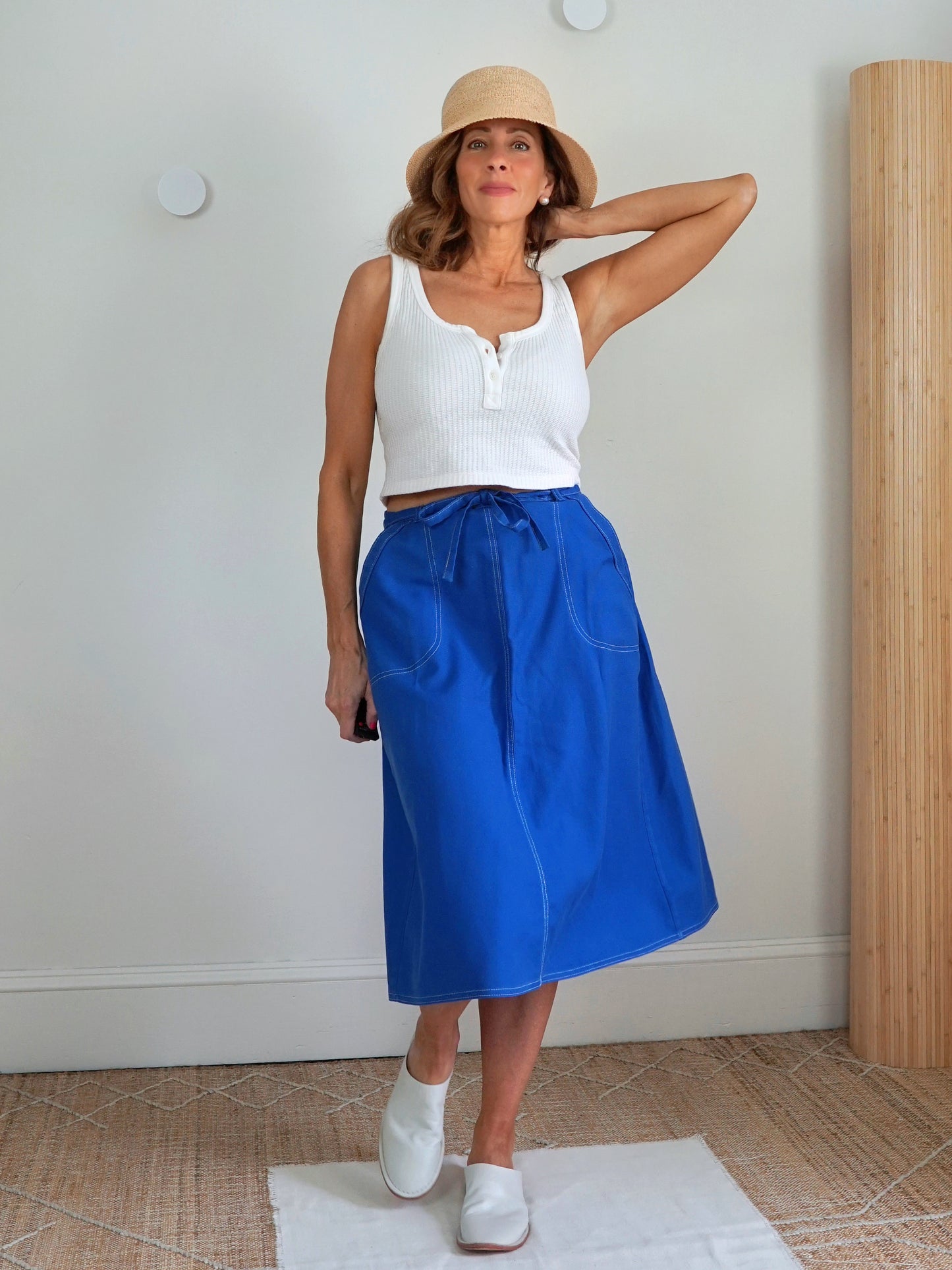 Vintage 80's Blue Wrap Skirt-closiTherapi | vinTage