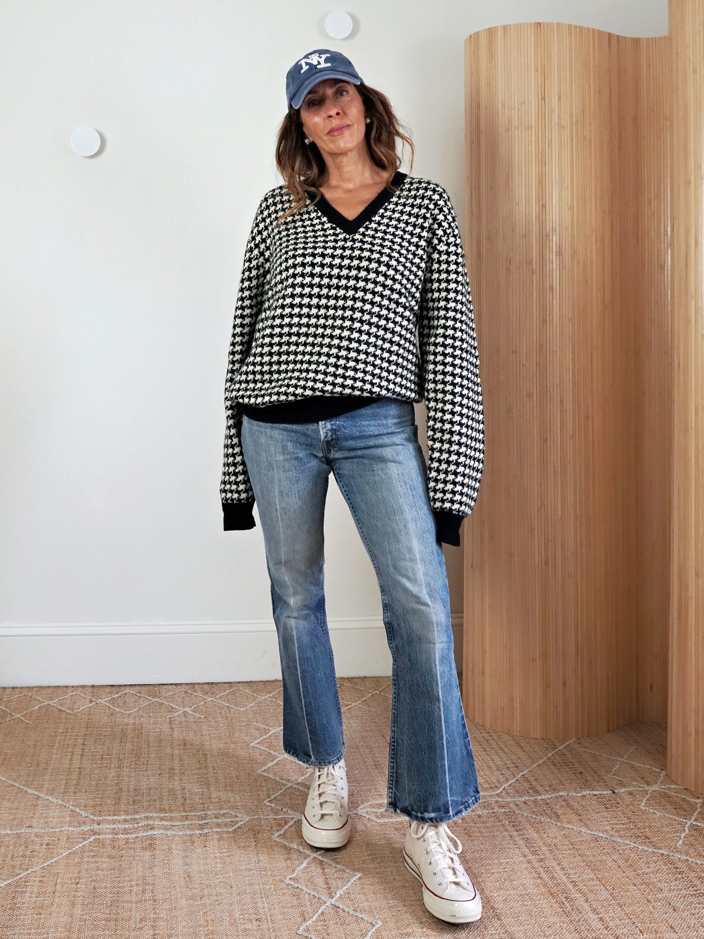 Vintage 80's Houndstooth Sweater-closiTherapi | vinTage