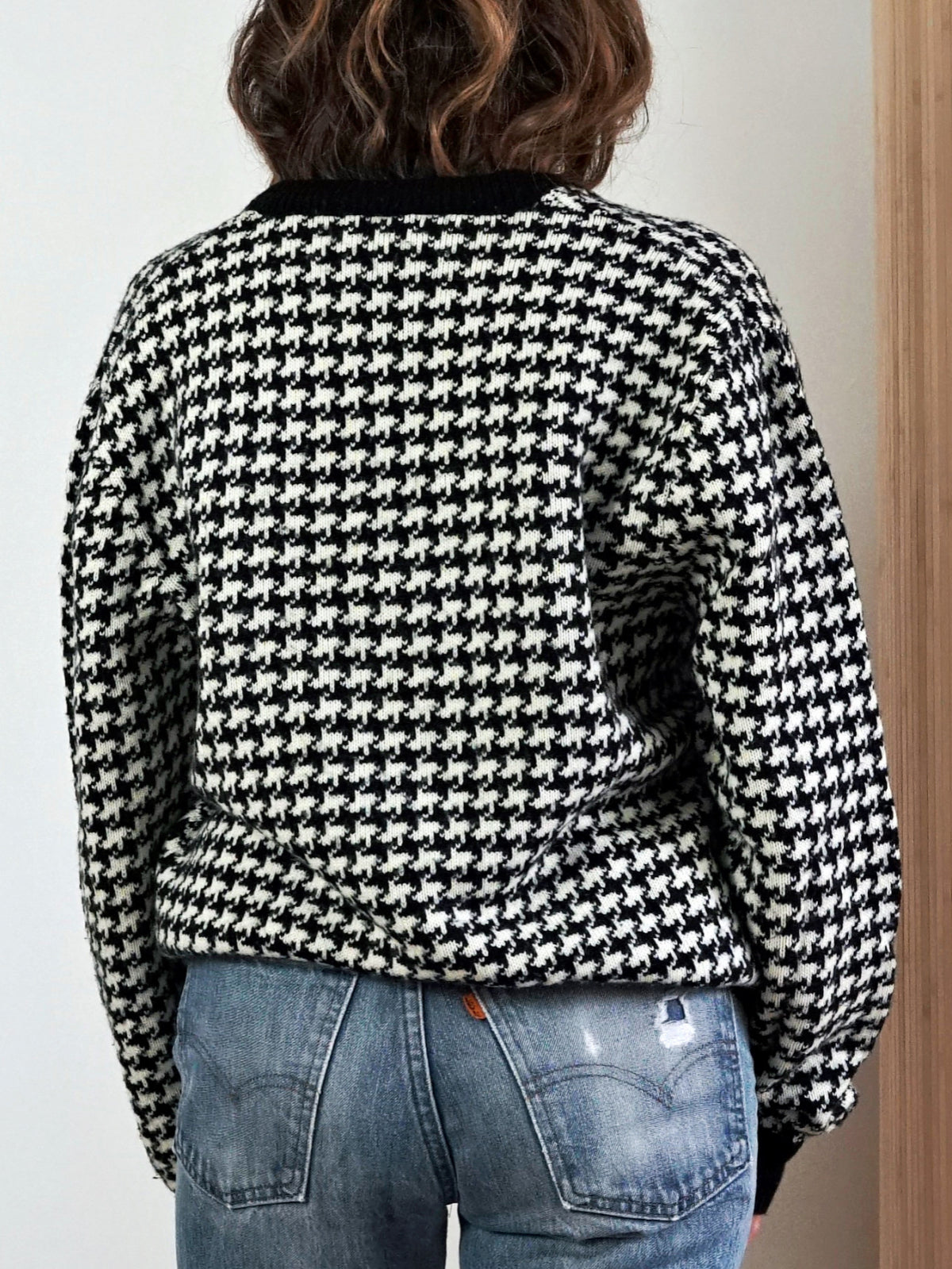 Vintage 80's Houndstooth Sweater-closiTherapi | vinTage