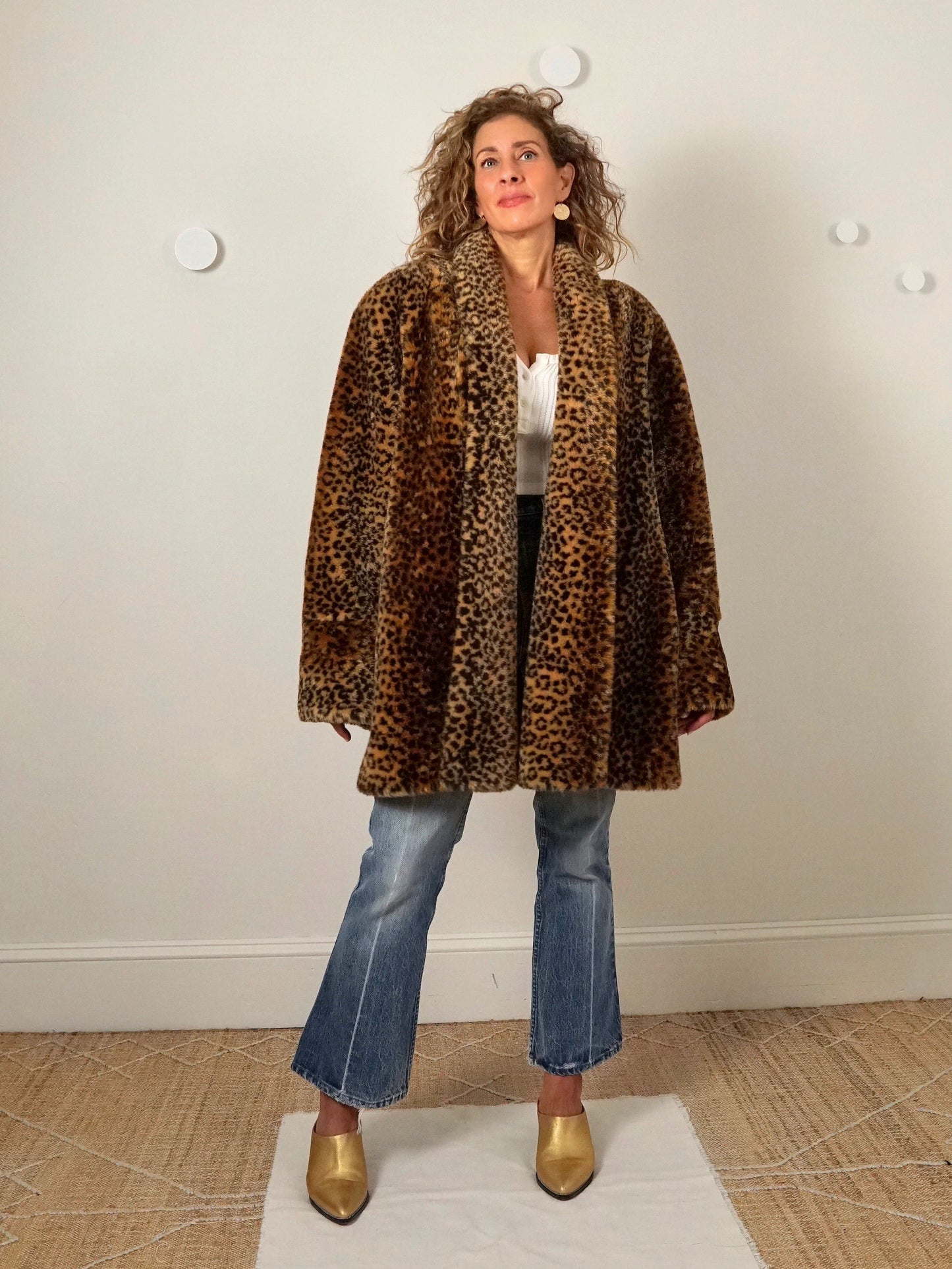 Vintage 80's Leopard Fur Swing Coat-closiTherapi | vinTage