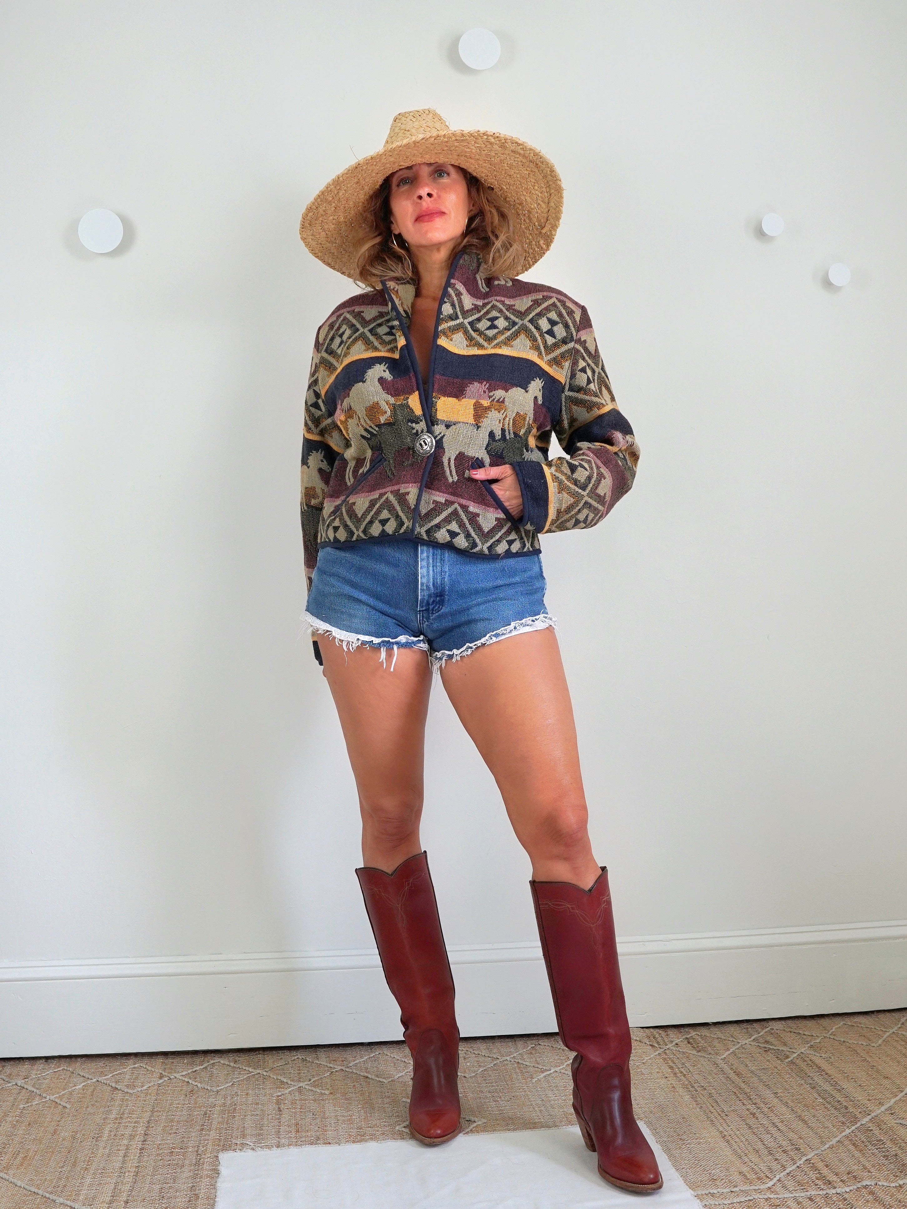 Vintage 90's Western Tapestry Horse Jacket – therapi