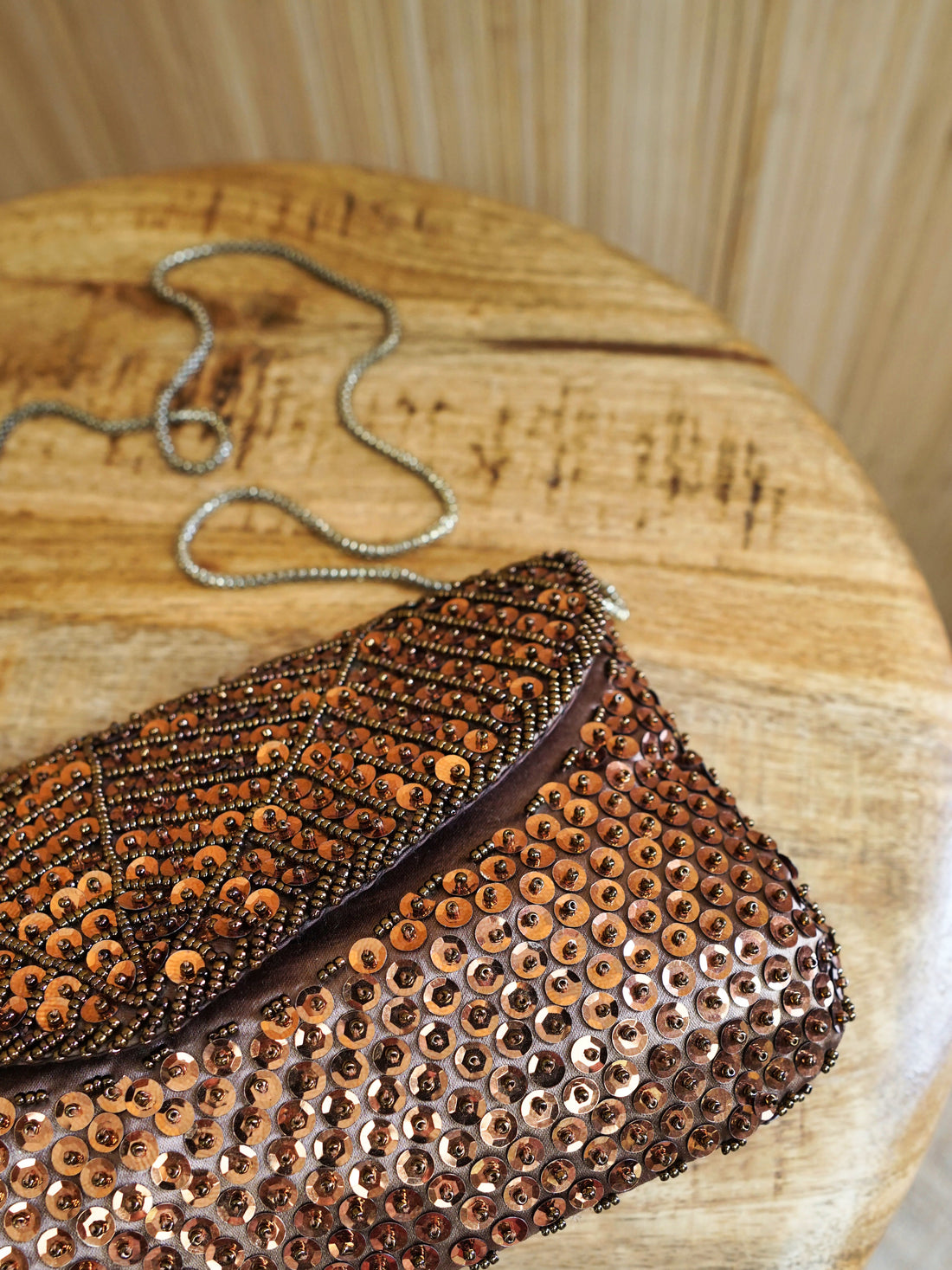 Vintage Bronze Silk Sequin Bag-closiTherapi | vinTage