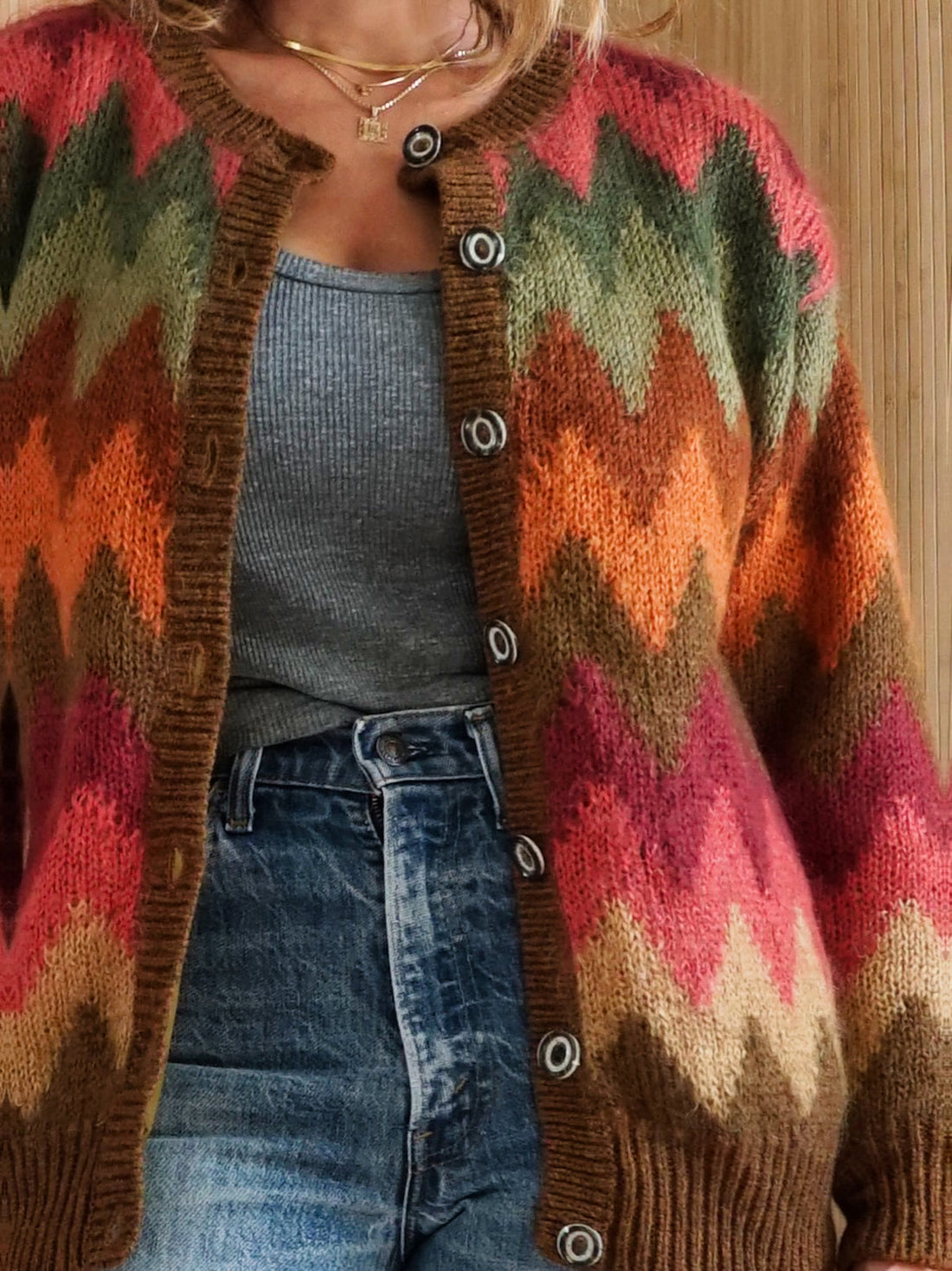 Vintage Chevron Stripe Mohair Sweater-closiTherapi | vinTage