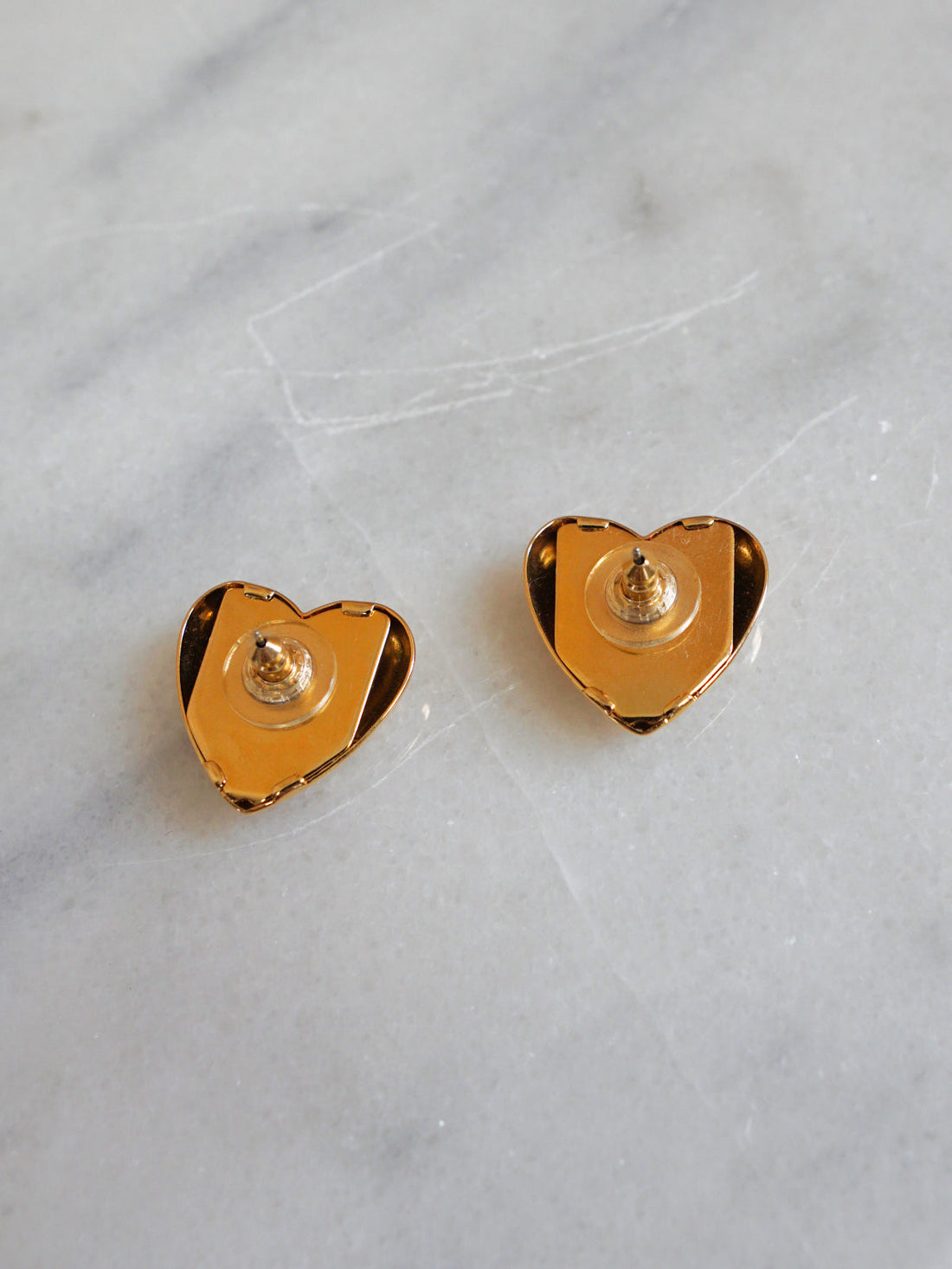 Vintage Golden Heart Puff Earrings-closiTherapi | vinTage