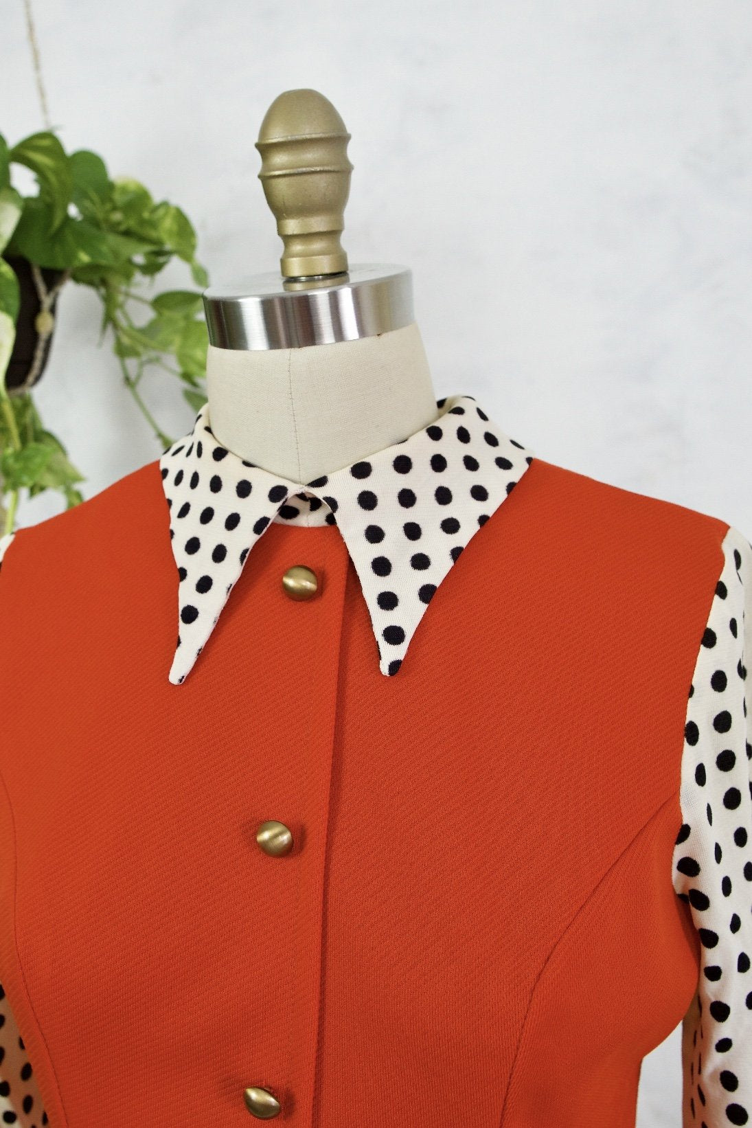 Vintage Lipstick Red Mod Polka Dot Dress-closiTherapi | vinTage