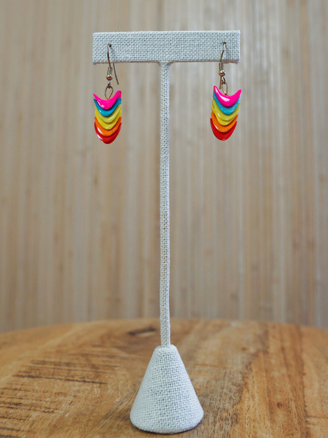 Vintage Neon Rainbow Stack Earrings-closiTherapi | vinTage