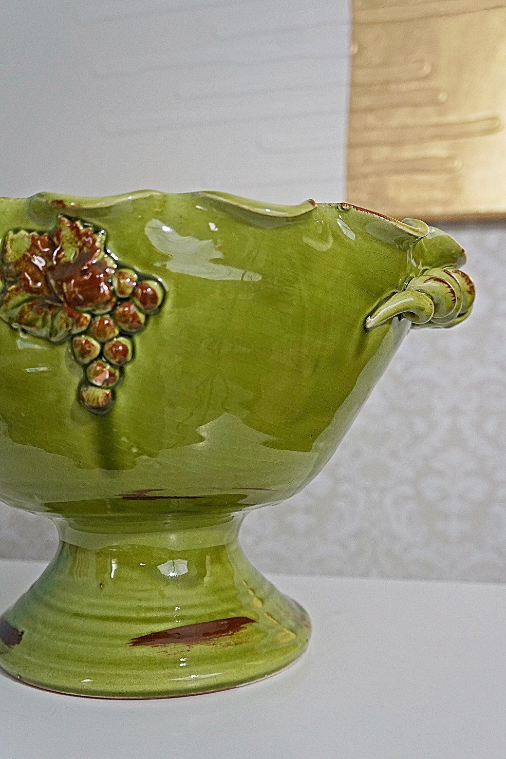 Ceramic Pedestal "Arte Italica" Fruit Bowl-closiTherapi | vinTage