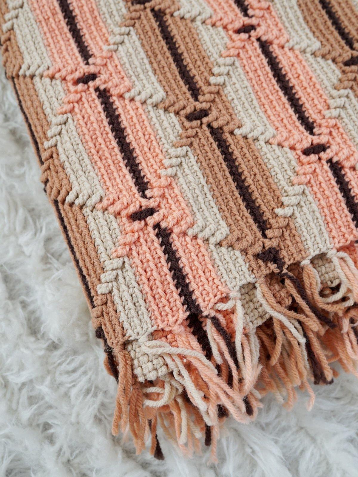 Handknit Desert Fringe Blanket-closiTherapi | vinTage