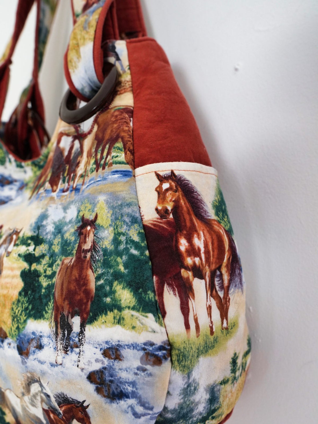 Handmade Horse Motif Tote Bag-closiTherapi | vinTage
