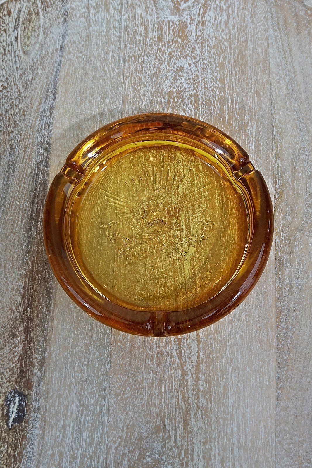 Phoenix Glass Amber Ashtray-closiTherapi | vinTage
