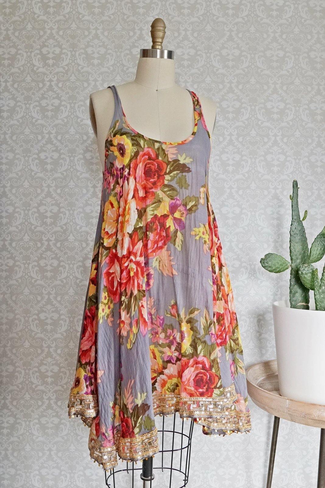 loose tent dress Roses Bohemian Tent Dress