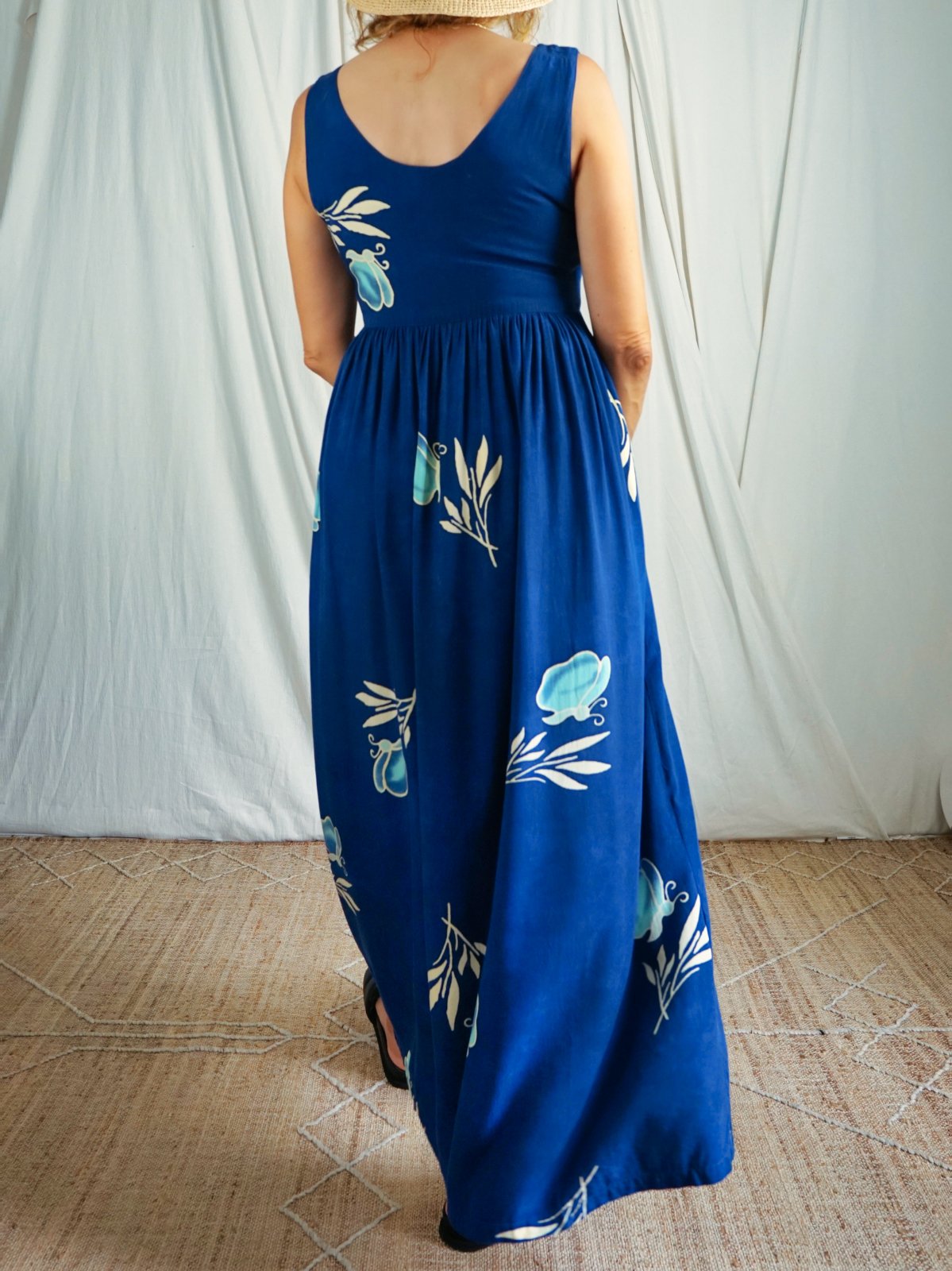 emerald green dress a line Black Vine Batik Dress main image 0