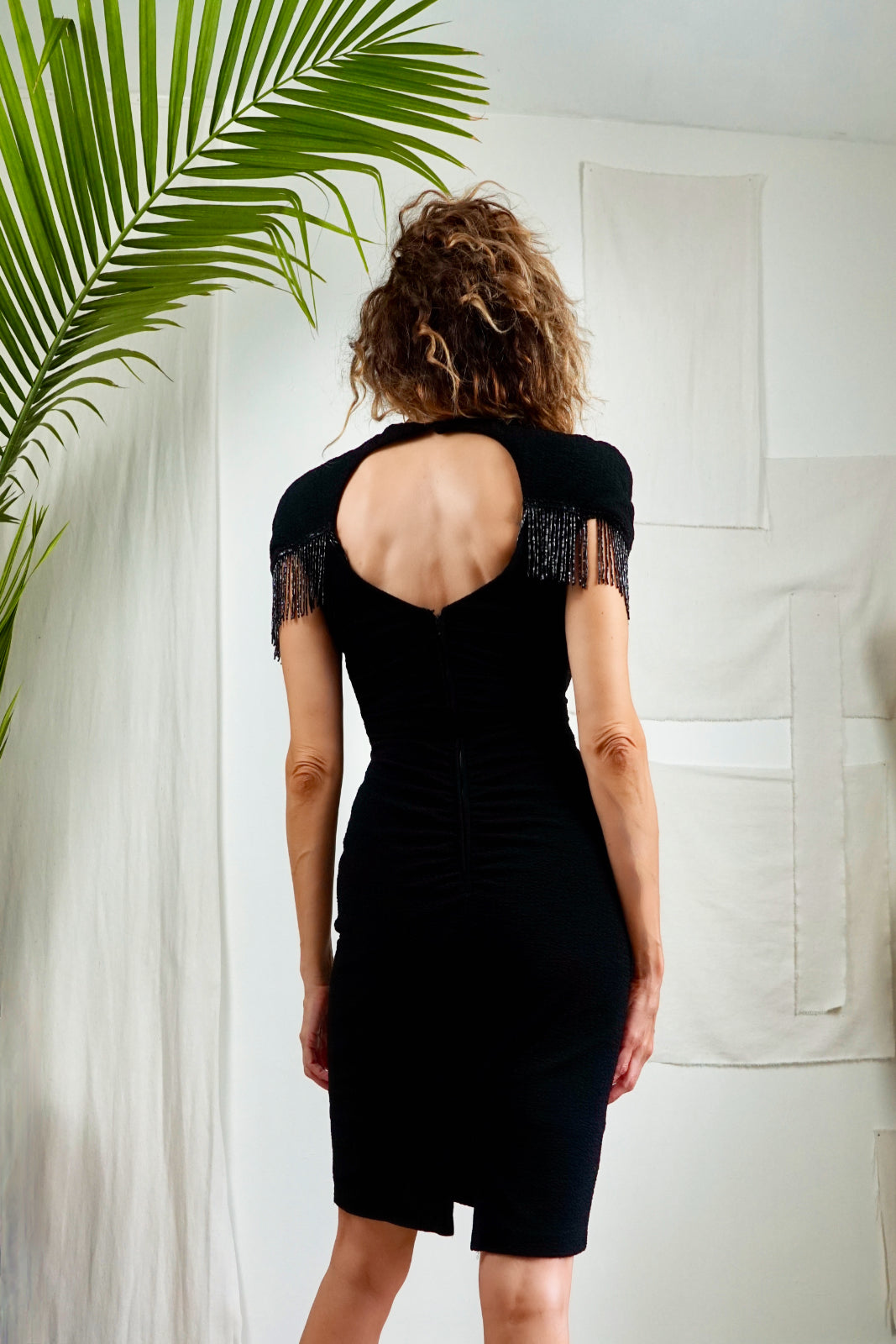 Vintage Beaded Fringe Little Black Dress Vintage Beaded Fringe Little Black Dress