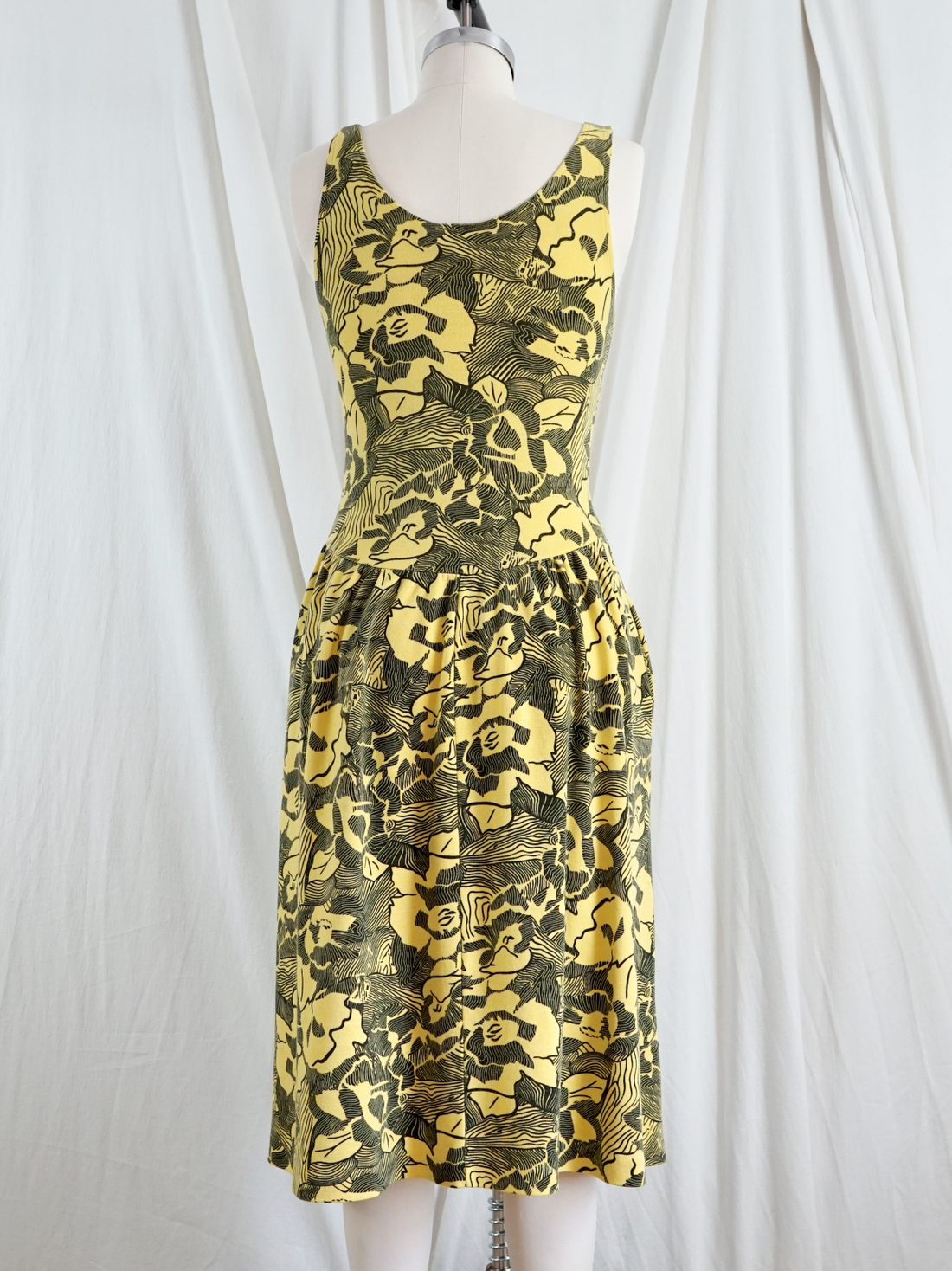 Vintage Canary Yellow Floral Sundress-closiTherapi | vinTage