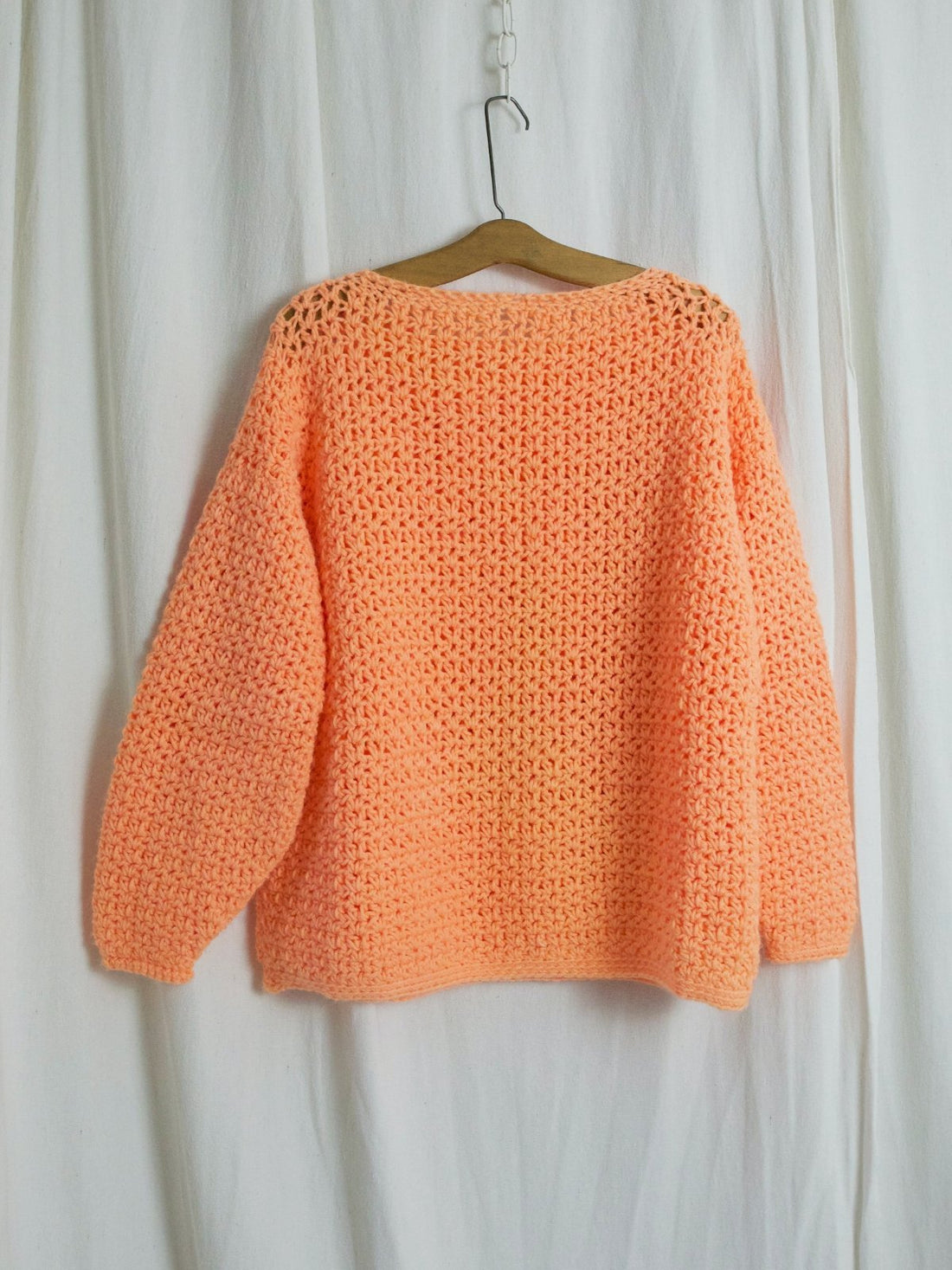 Vintage Day-Glo Melon Handknit Sweater-closiTherapi | vinTage