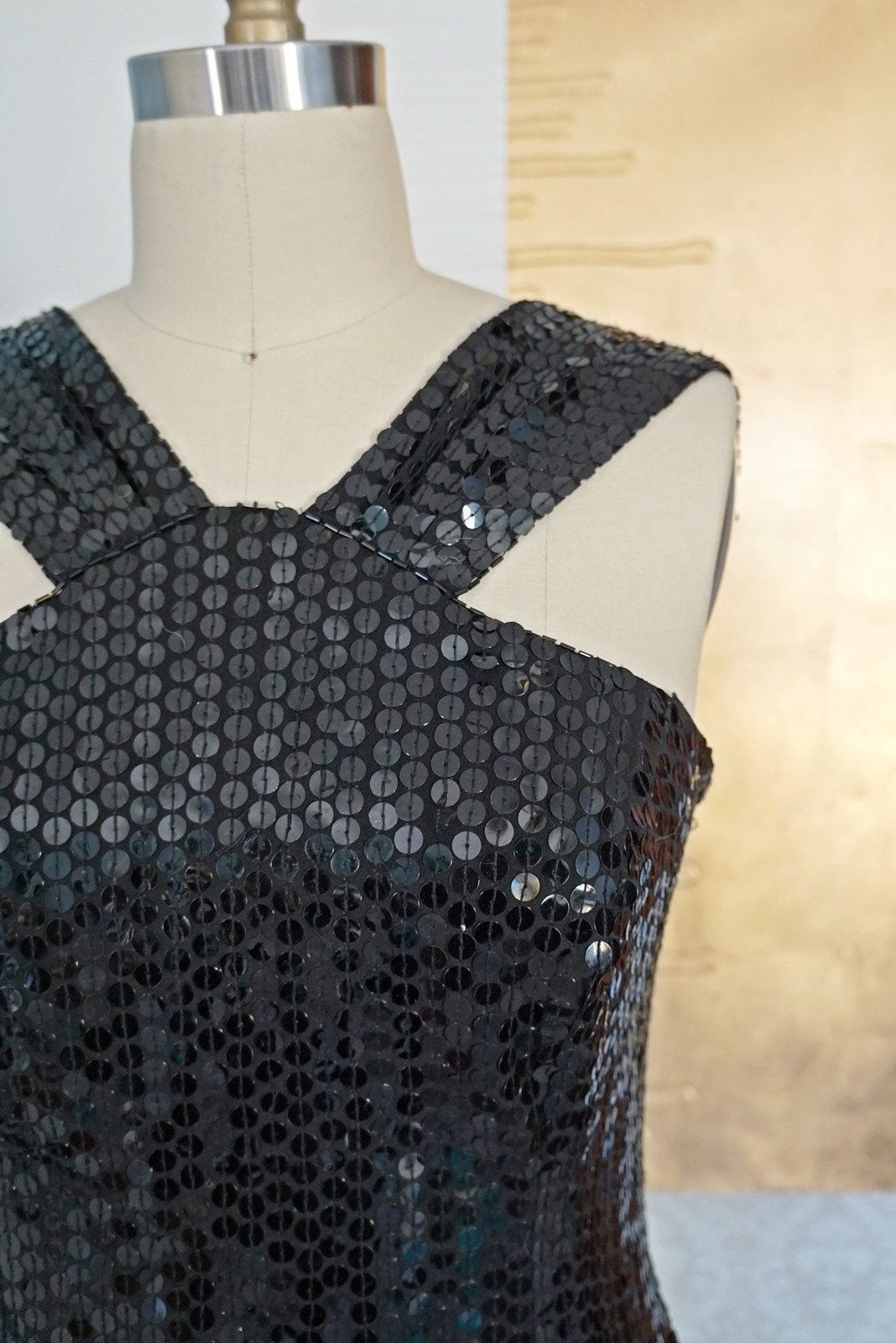 Vintage Dazzle Black Sequin Dress-closiTherapi | vinTage