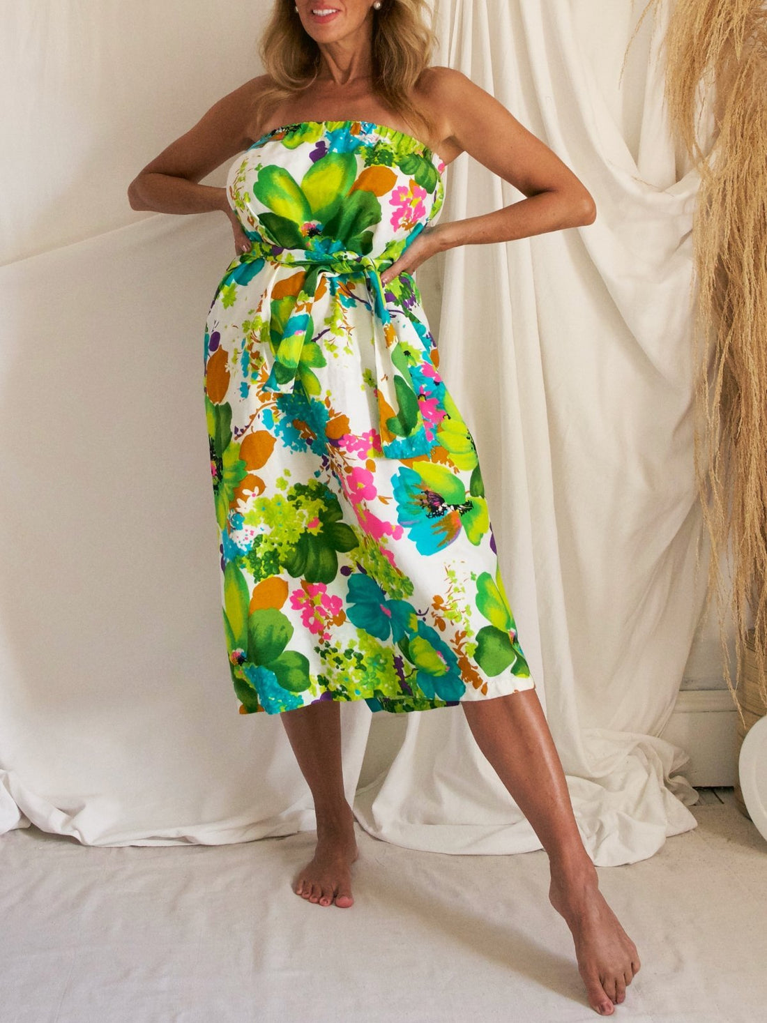 Vintage Floral Vibrant Maxi Skirt-closiTherapi | vinTage