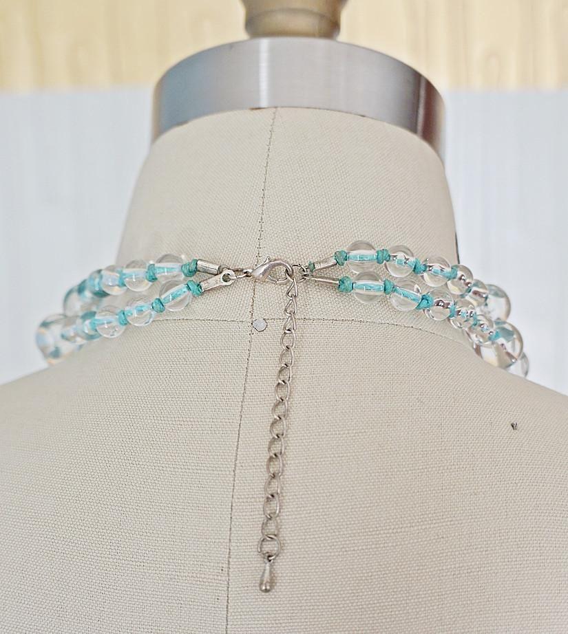 Vintage Glass Beaded Bauble Turquoise Necklace-closiTherapi | vinTage