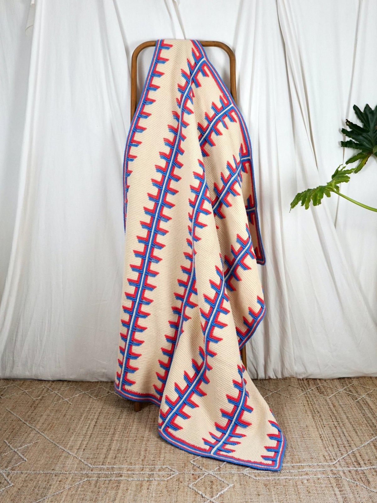 Vintage Handknit Football Stitch Blanket-closiTherapi | vinTage
