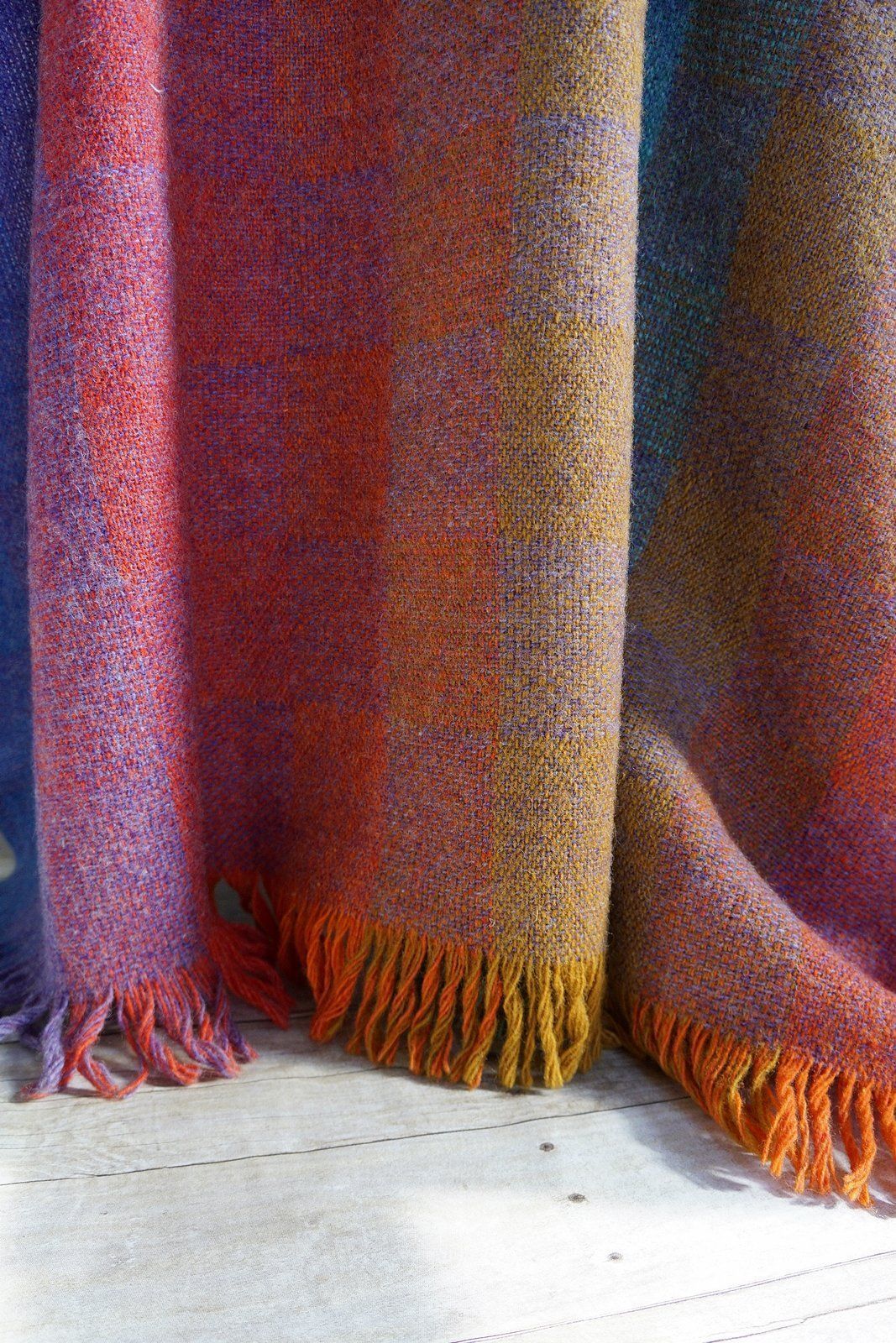 Vintage Handwoven Colorblock Wool Throw-closiTherapi | vinTage