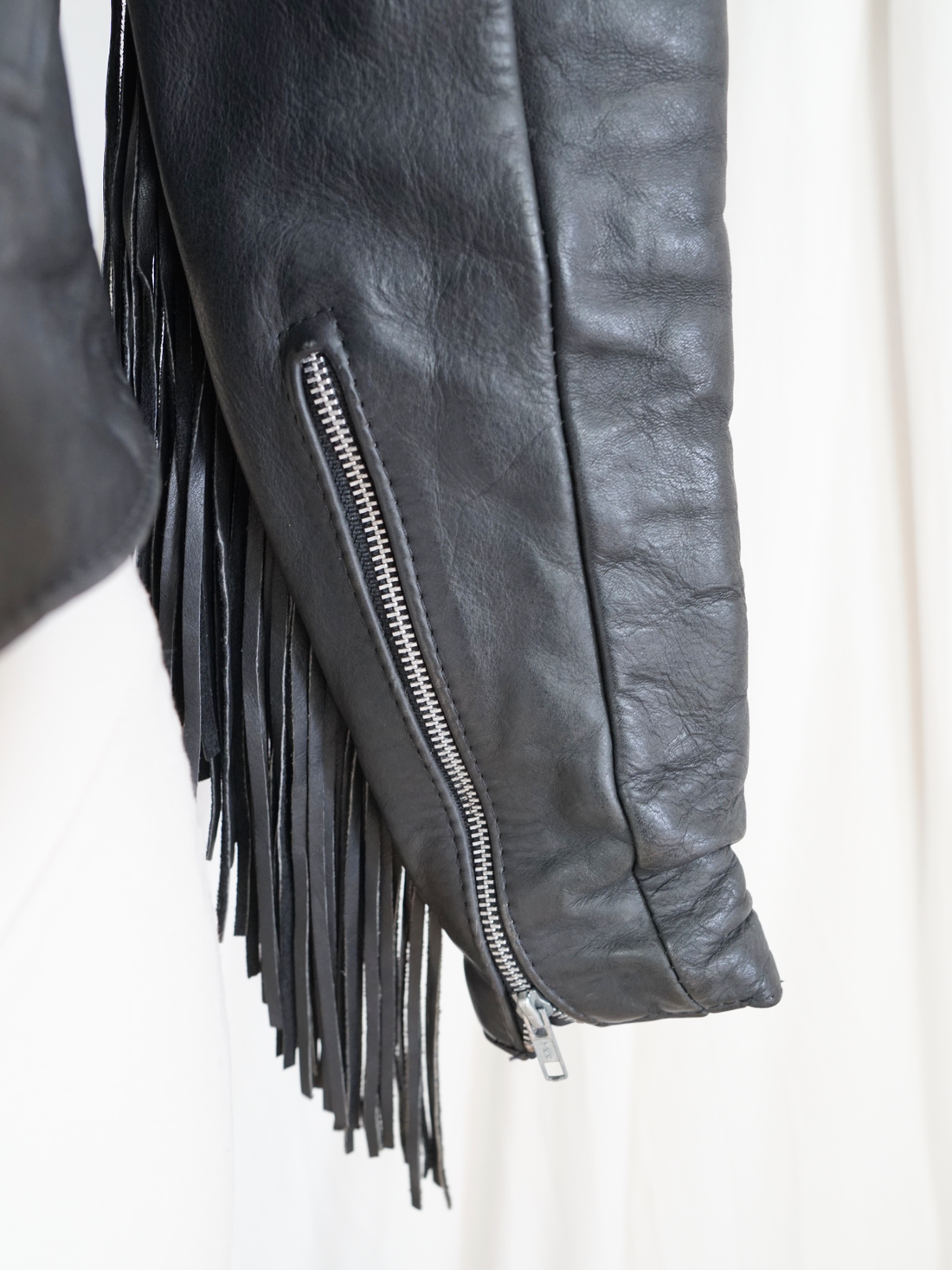 Vintage Leather Fringe Concho Biker Jacket-closiTherapi | vinTage
