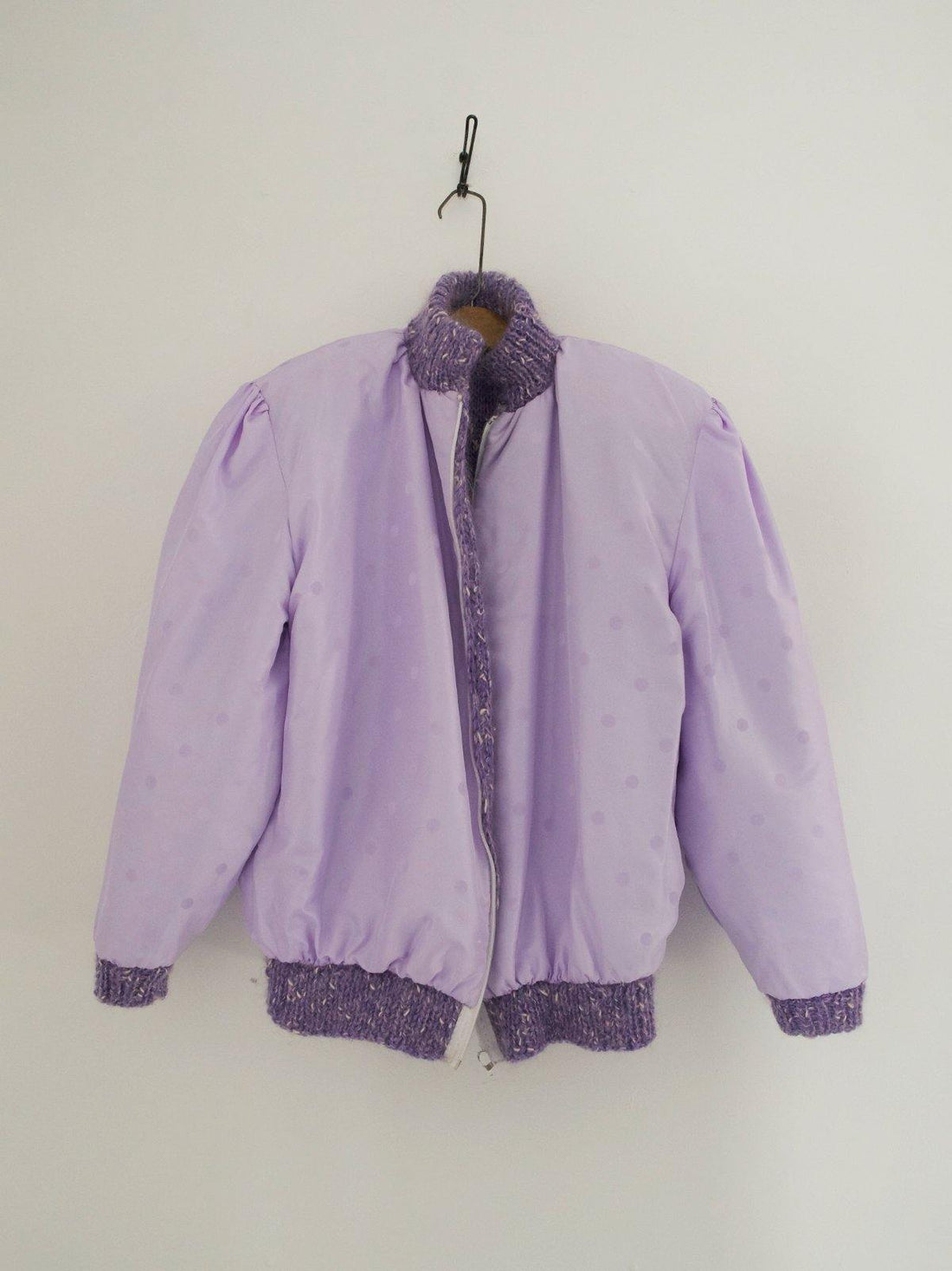 Vintage Lilac Mohair Speckle Knit Sweater Jacket-closiTherapi | vinTage