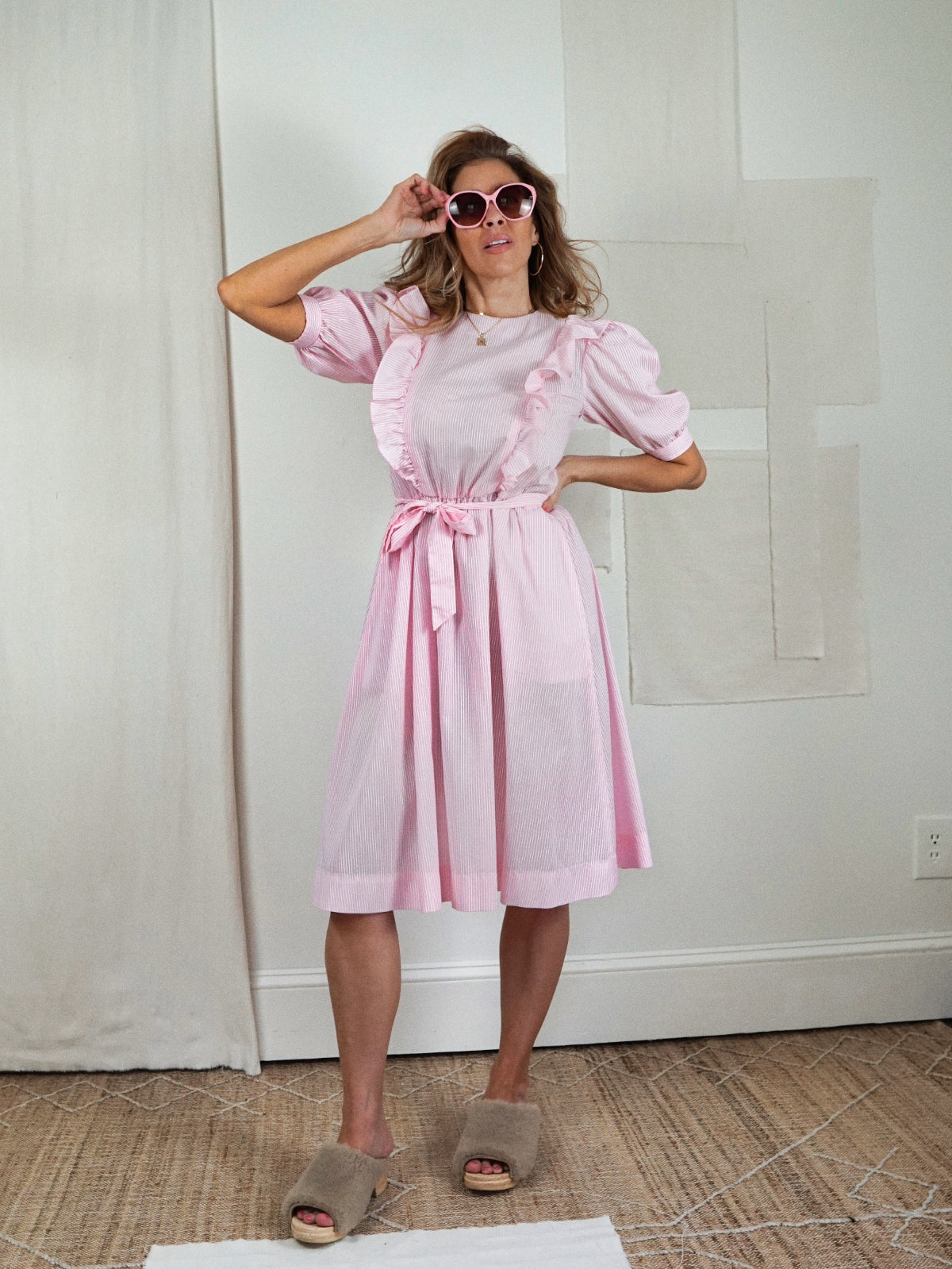 pink and gray striped dress Sonny Pink Striped Tunic Dress | Women's Clothing