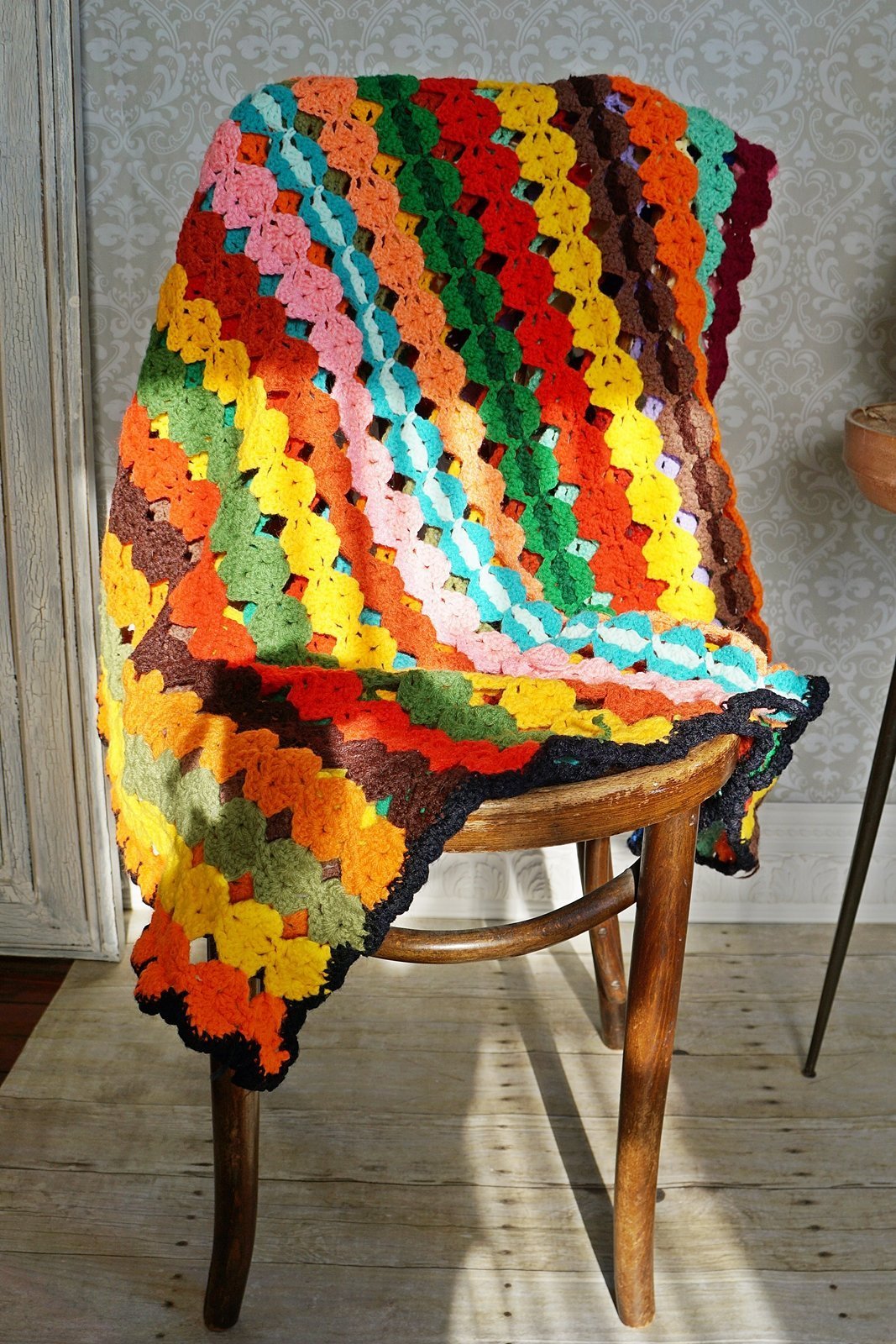 Vintage Rainbow Honeycomb Afghan-closiTherapi | vinTage
