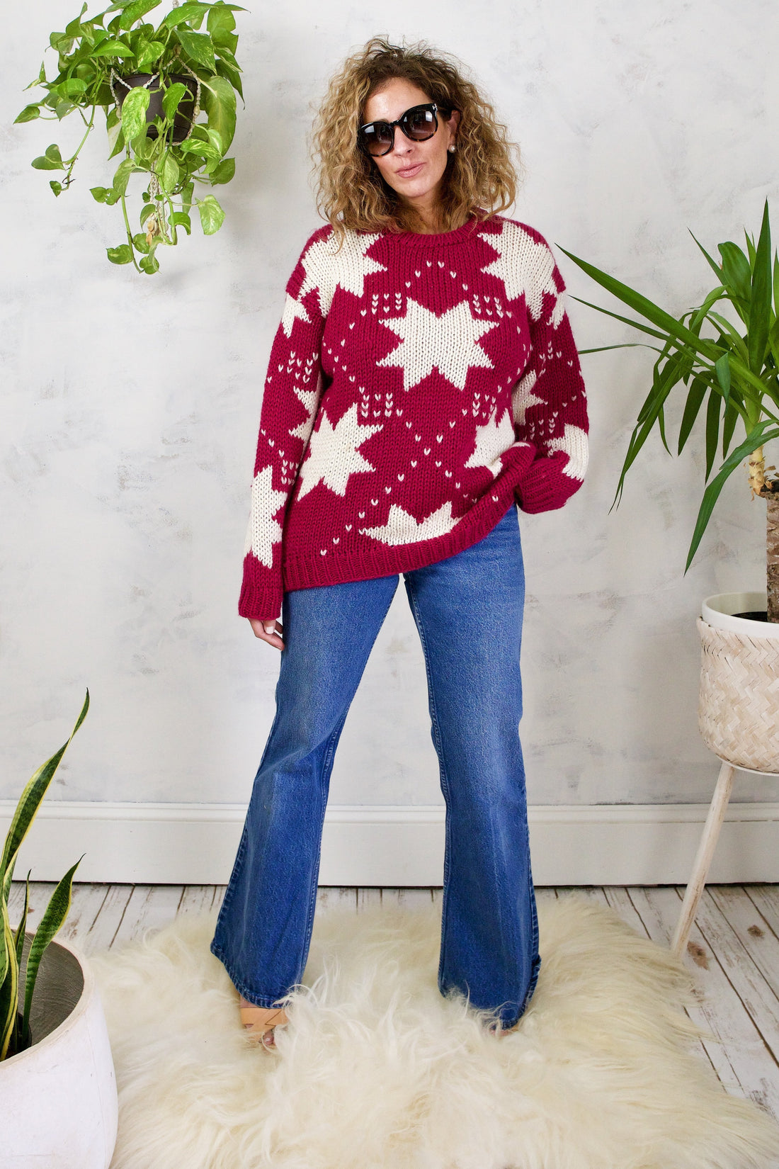 Vintage Raspberry Star Celestial Sweater-closiTherapi | vinTage