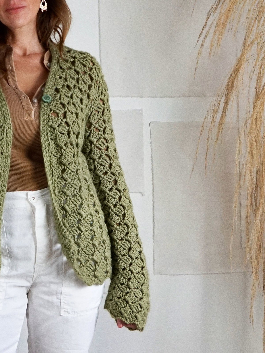 Vintage Sage Handmade Crochet Sweater-closiTherapi | vinTage