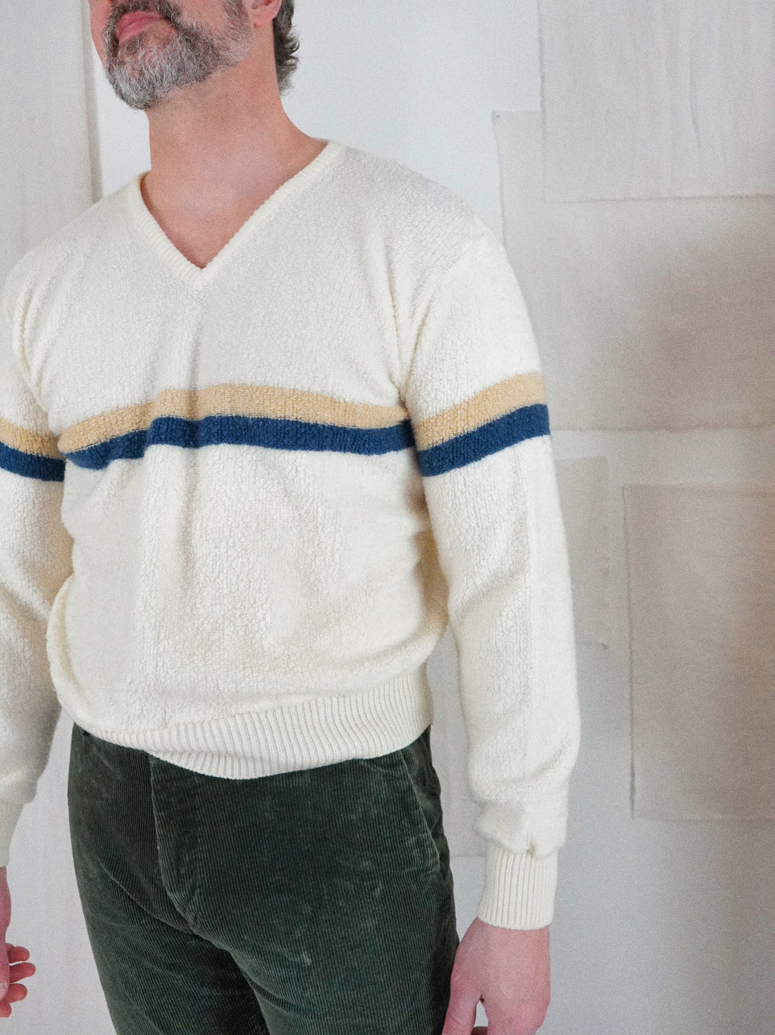 Vintage Stripe Slouchy Terry Sweater-closiTherapi | vinTage