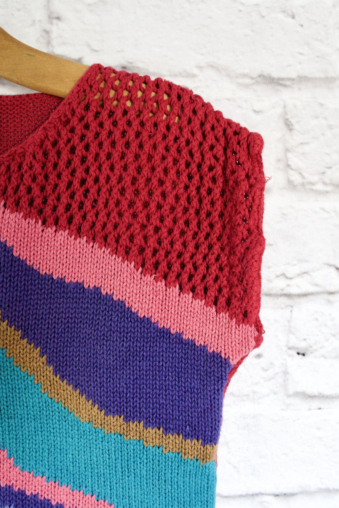 Vintage Wavy Knit Crochet Top-closiTherapi | vinTage