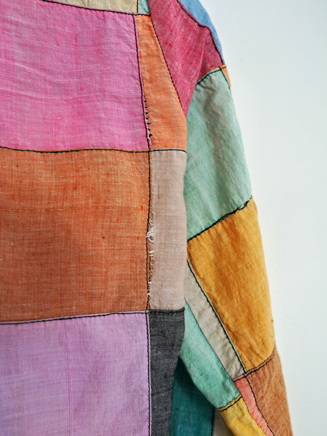 70's Madras Pastel Patchwork Shirt-closiTherapi | vinTage
