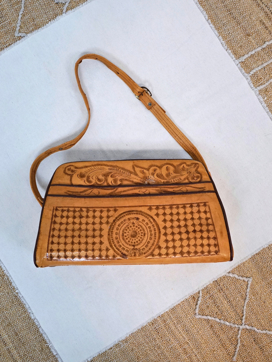 70's Tooled Leather Llama Bag-closiTherapi | vinTage