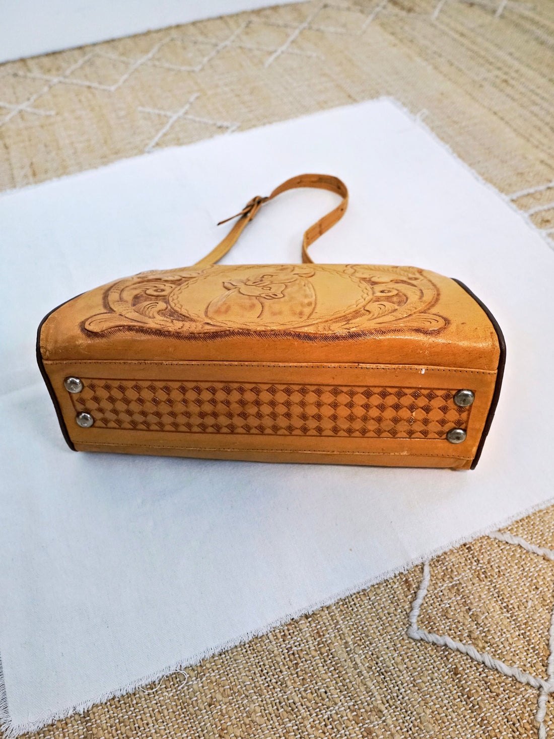 70's Tooled Leather Llama Bag-closiTherapi | vinTage