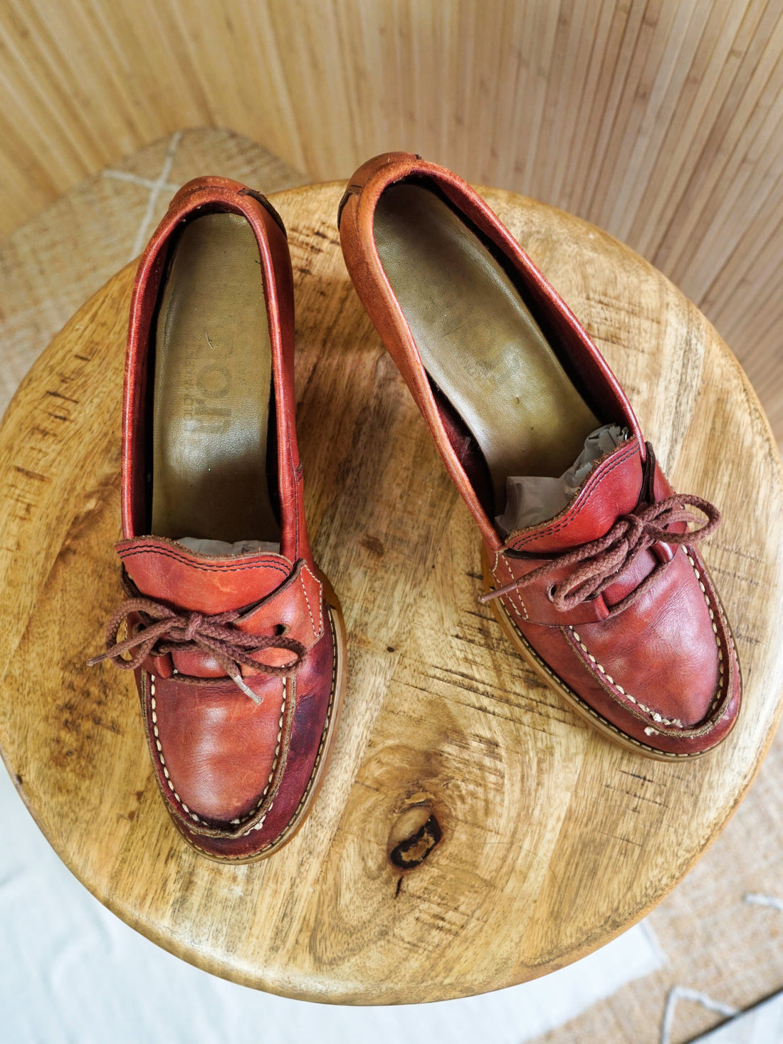 70's Whiskey Leather Lace-Up Loafers | 9.5-closiTherapi | vinTage