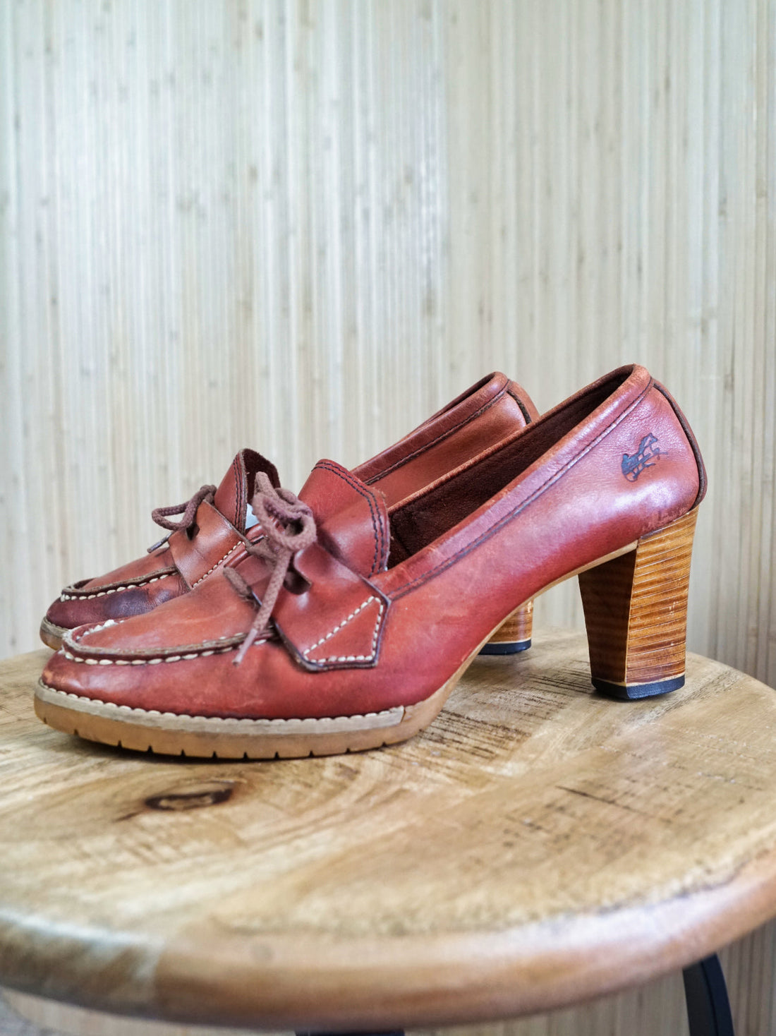 70's Whiskey Leather Lace-Up Loafers | 9.5-closiTherapi | vinTage