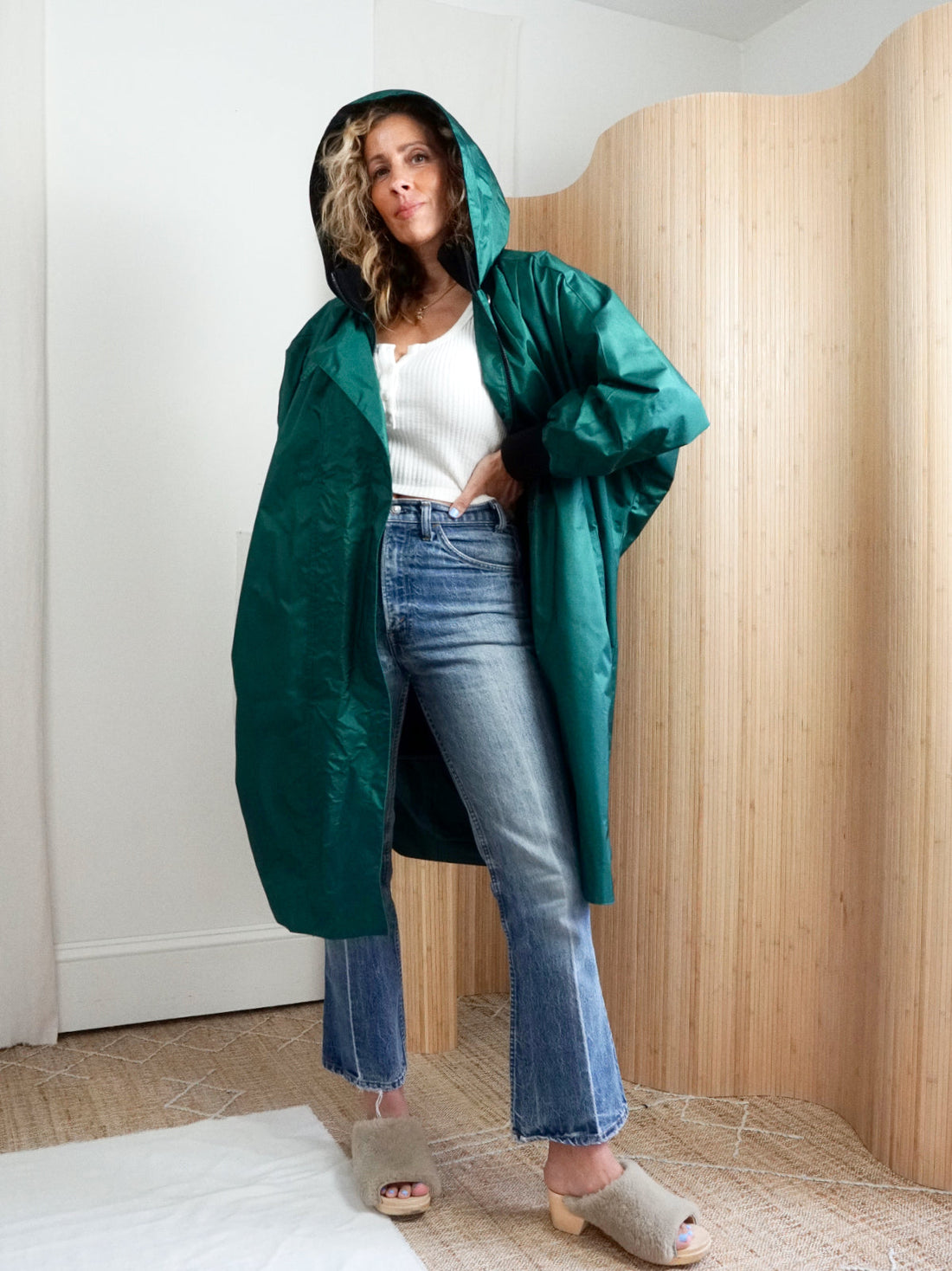 80's Emerald Green Slouchy Parka Coat-closiTherapi | vinTage