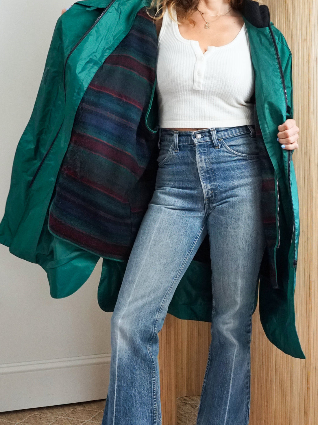 80's Emerald Green Slouchy Parka Coat-closiTherapi | vinTage