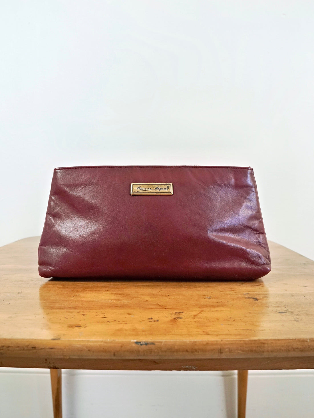 80's Etienne Aigner Oxblood Clutch-closiTherapi | vinTage