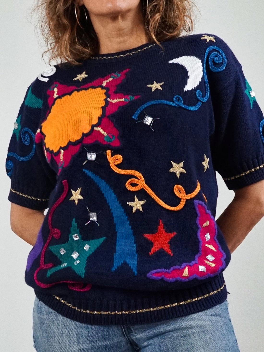 80's Galaxy Embroidered Sweater-closiTherapi | vinTage