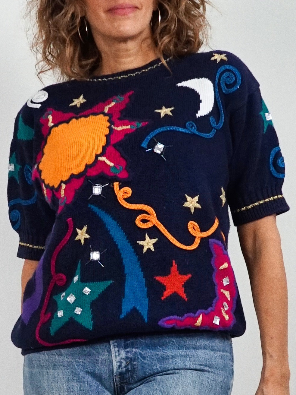 80's Galaxy Embroidered Sweater-closiTherapi | vinTage