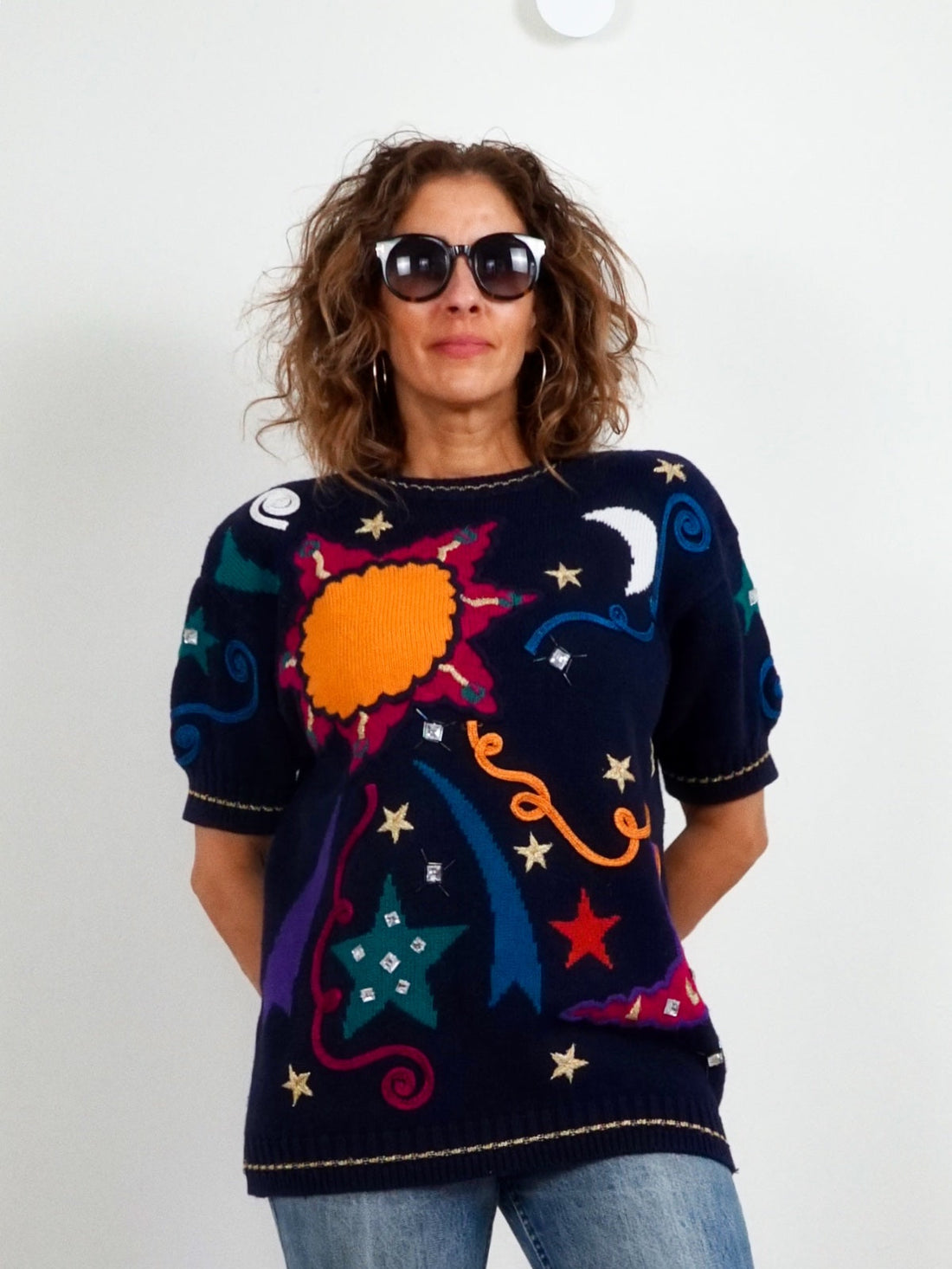 80's Galaxy Embroidered Sweater-closiTherapi | vinTage