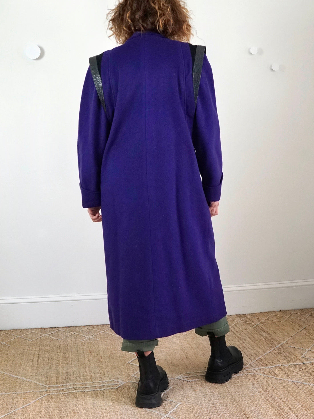 80's Purple Wool Structured Shoulder Coat-closiTherapi | vinTage