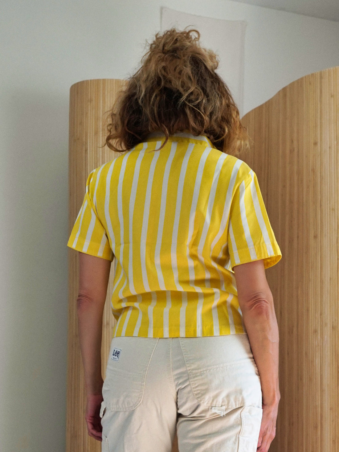 80's Yellow Cabana Stripe Camp Shirt-closiTherapi | vinTage