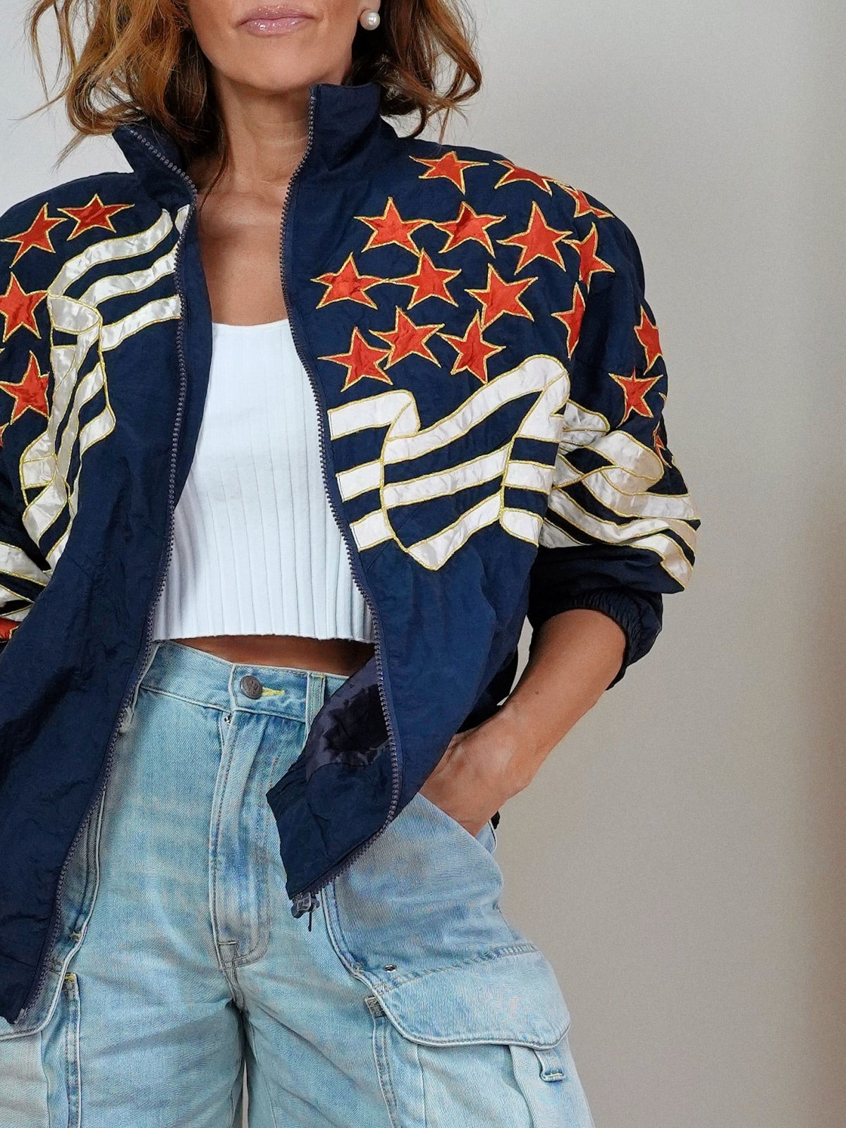 Vintage 80's Americana Star Track Jacket-closiTherapi | vinTage